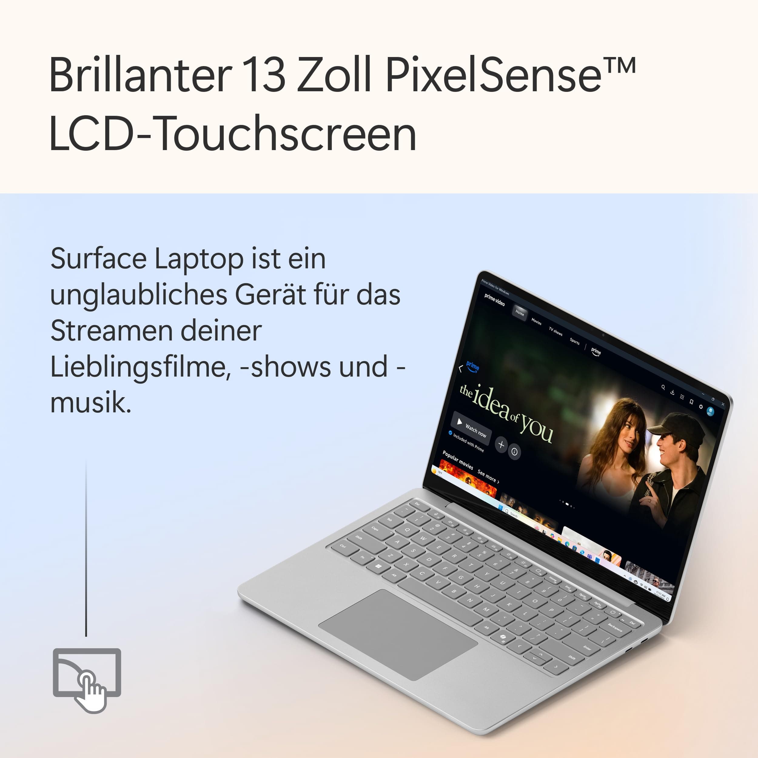 Microsoft Surface Laptop | Copilot+ PC | 13” LCD Touchscreen | Snapdragon® X Plus | 16GB RAM | 512GB Speicher | Neuestes Modell | Platin Platin 16GB RAM | 512GB Speicher Bild 4