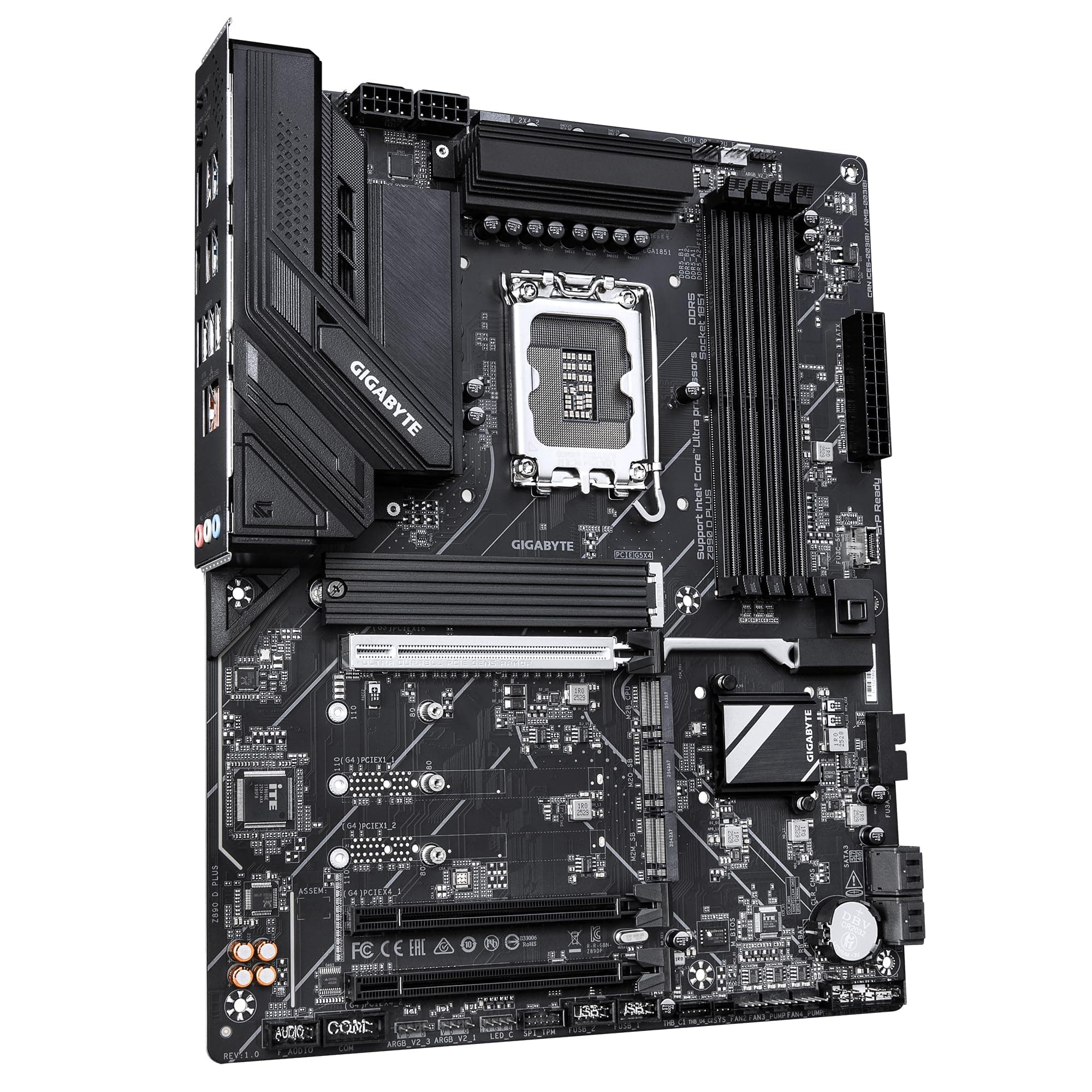 GIGABYTE Z890 D Plus Mainboard – Unterstützt Intel Core Ultra (Serie 2) CPUs, 12+1+2-Phasen-VRM, bis zu 9466 MHz DDR5 (OC), 1× PCIe 5.0 M.2 + 3× PCIe 4.0 M.2, 2.5-GbE-LAN, USB 3.2 Gen 2 Bild 5