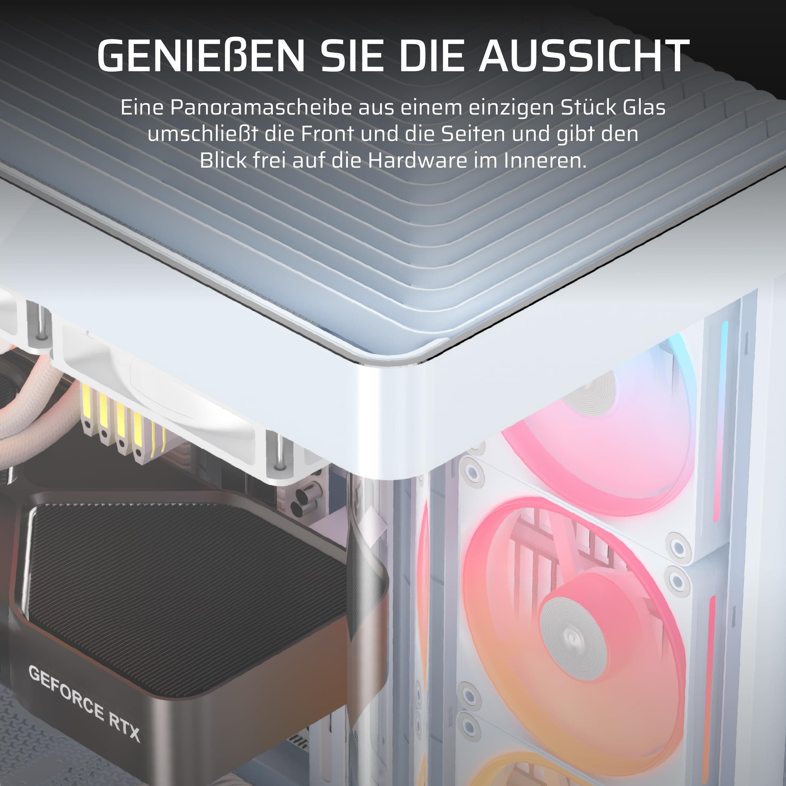 CORSAIR Frame 4500X LX-R RGB LINK Panoramaglas Mid-Tower-PC-Gehäuse – InfiniRail Lüftermontagesystem, Passend für Zwei 360 mm Radiatoren, GPU Anti-Sag, Enthält 3X LX120R RGB LINK Lüfter – Weiß Bild 5
