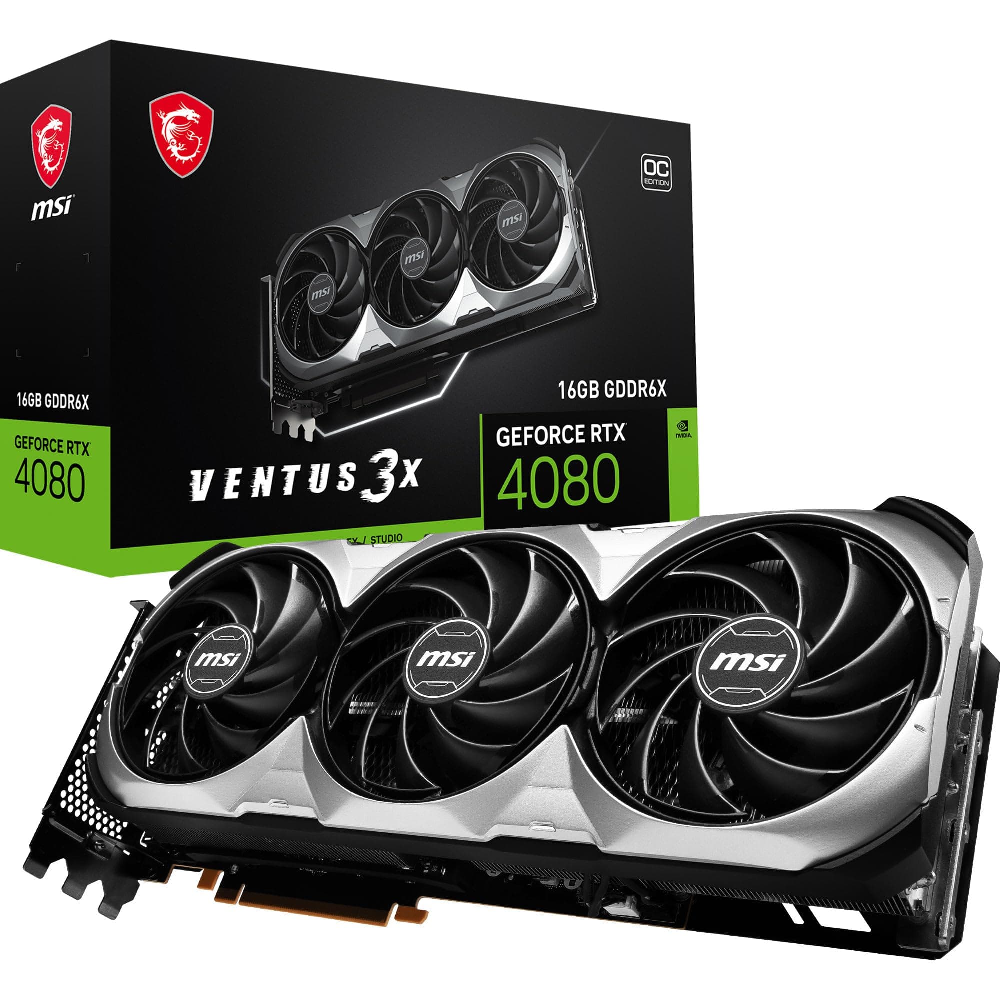 MSI GeForce RTX 4080 16GB Ventus 3X OC Gaming Grafikkarte - NVIDIA RTX 4080, 16 GB GDDR6X Speicher Bild 2