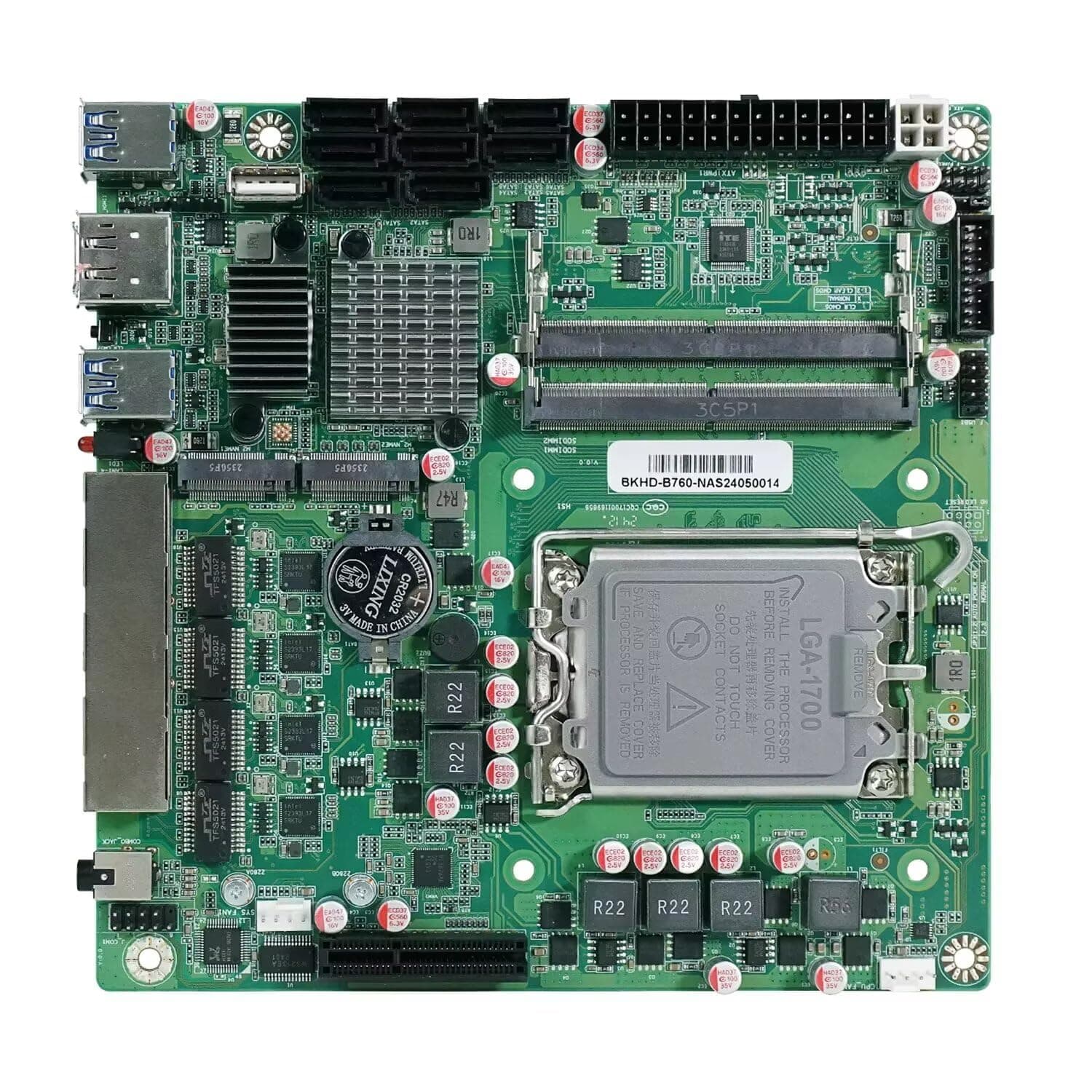 B760 Mini-ITX NAS Mainboard - Intel 12./13./14. Gen LGA1700-8-Fach Laufwerksaufnahme - 8X SATA + 2X NVMe - 4X 2.5G LAN - DDR5 & PCIe x4 - Firewall-Unterstützung - Heimserver/Rechenzentrum Bild 2