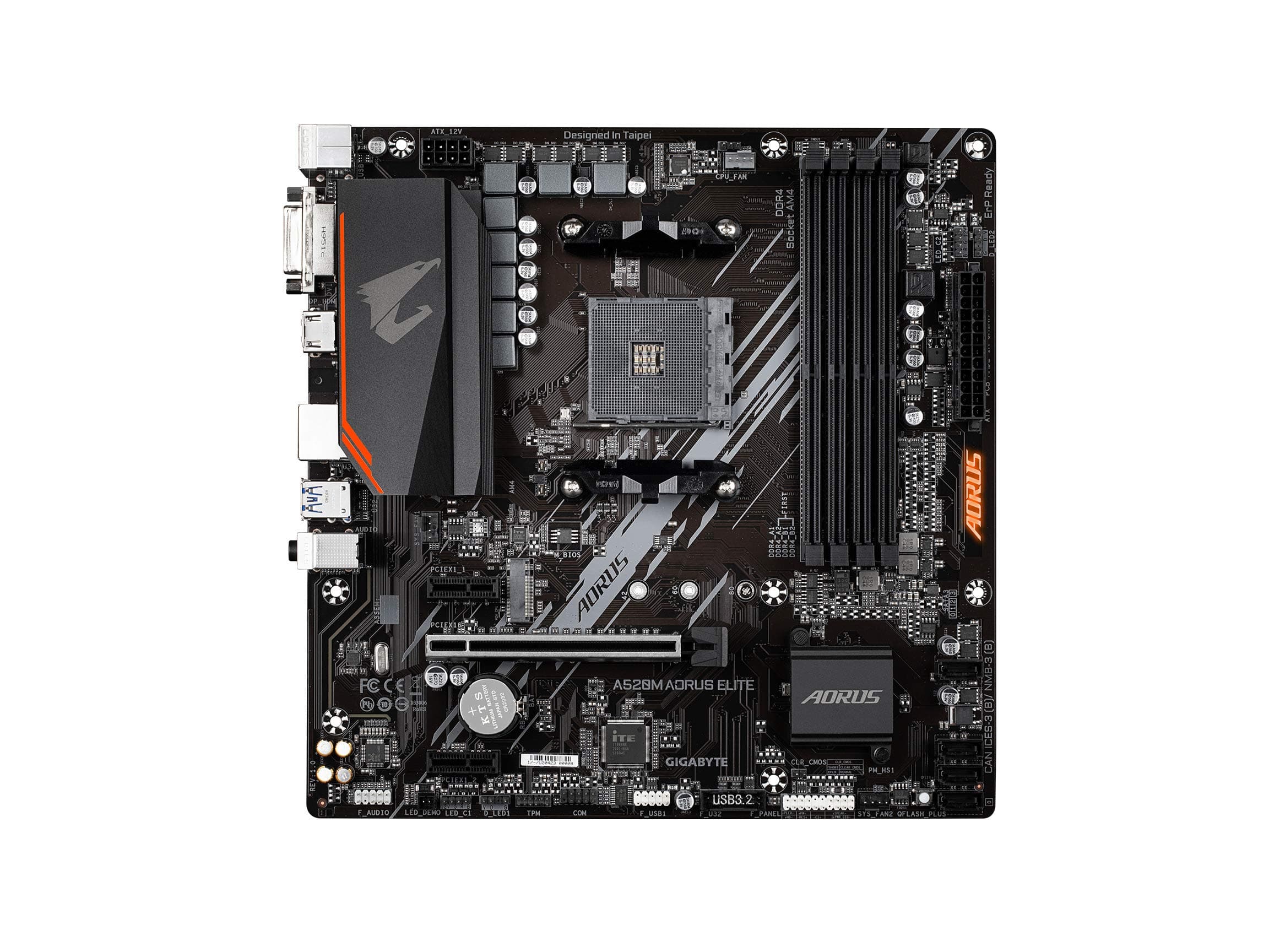 Gigabyte A520M AORUS Elite (AMD Ryzen AM4/MicroATX/5+3 Phases Digital PWM/Gaming GbE LAN/NVMe PCIe 3.0 x4 M.2/2 Display Interfaces/Q-Flash Plus/RGB Fusion 2.0/Motherboard) Bild 3