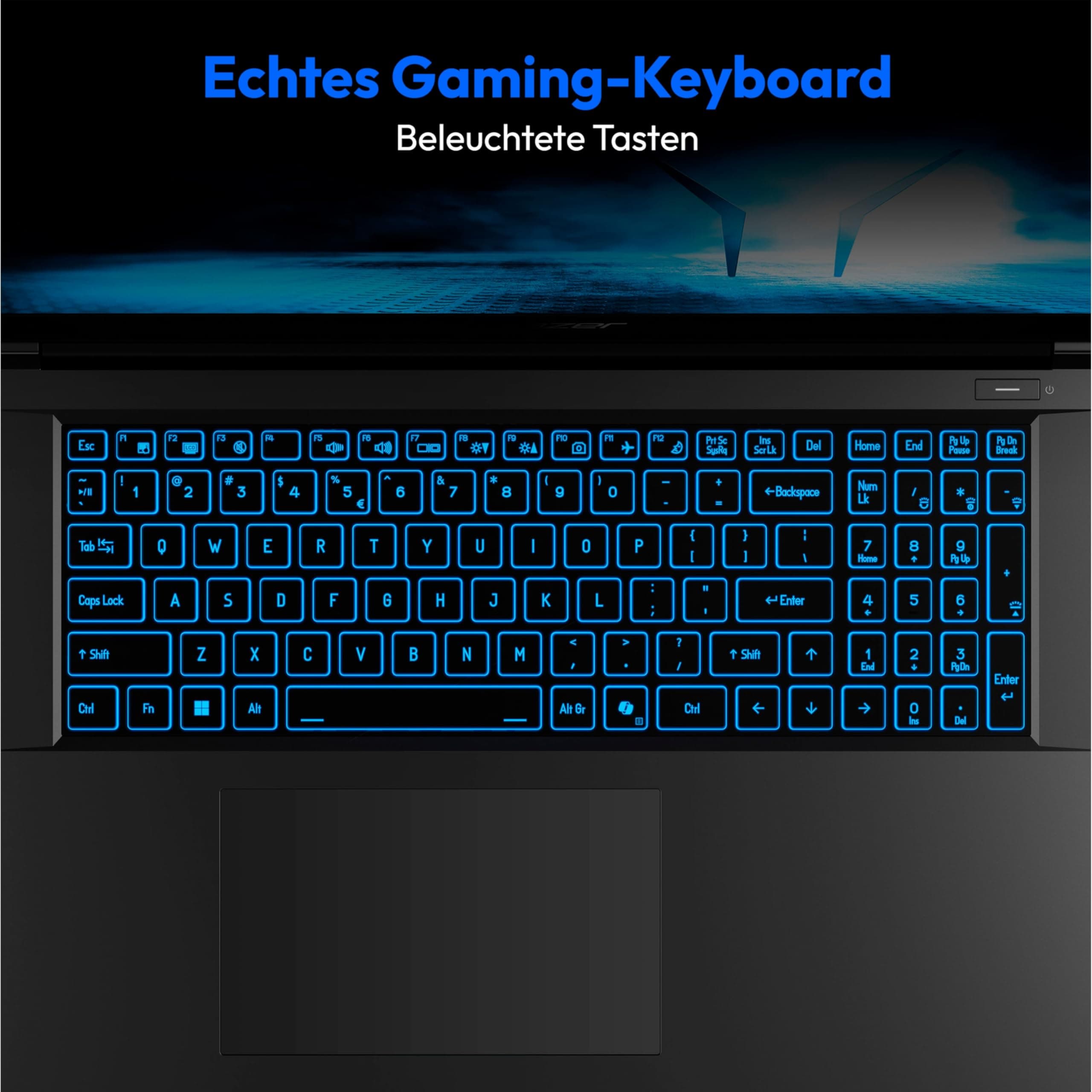 ERAZER Scout E30i 43,9 cm (17,3 Zoll 144Hz) Full HD Gaming Laptop (Intel Core i7-13620H, 16GB DDR4 RAM, 512GB PCIe SSD, GeForce RTX 4050 6GB GDDR6 VRAM, Win 11 Home) Core i7-13620H 16.0 GB 512.0 GB Nvidia Geforce RTX 4050 MD62682 Bild 3