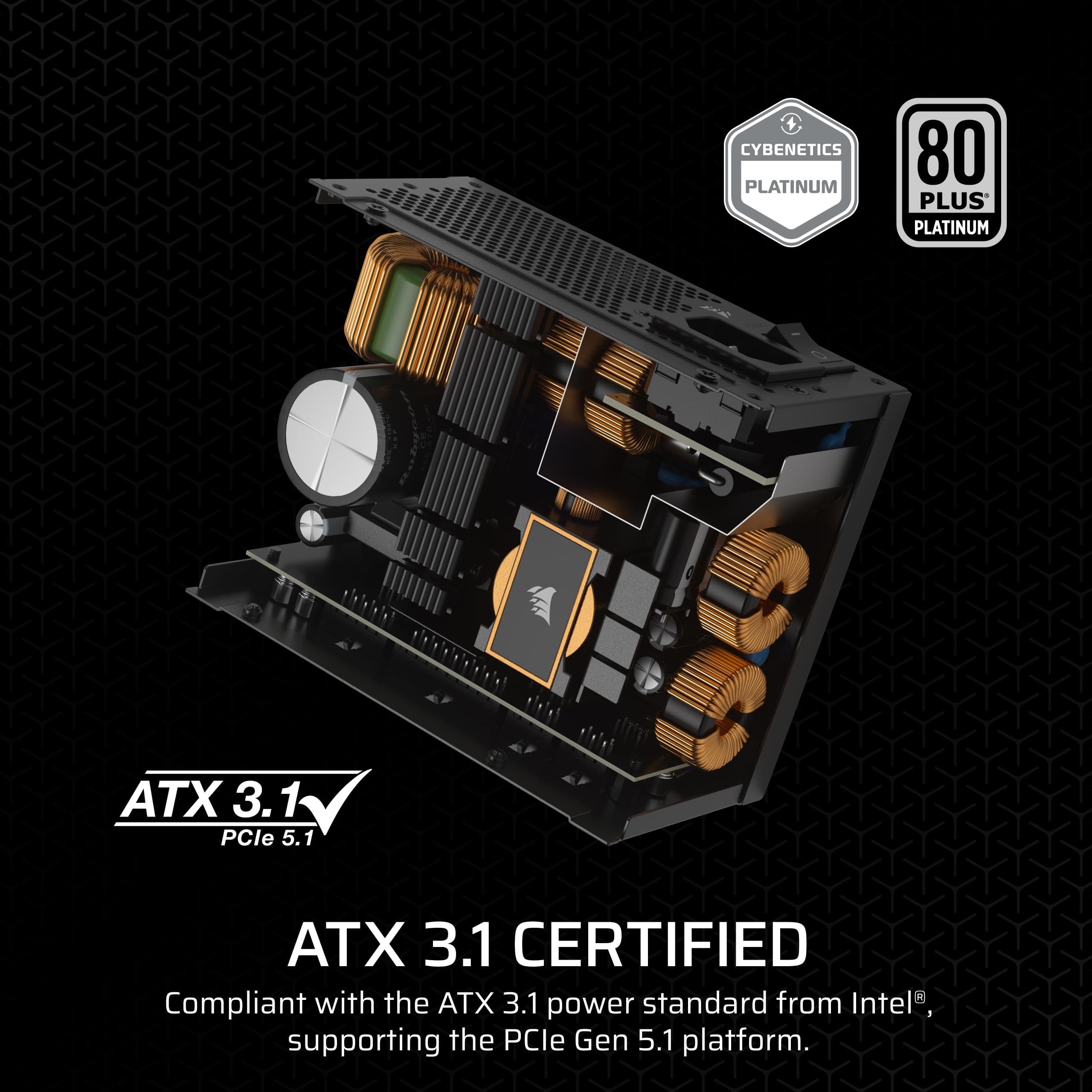 CORSAIR SF1000 1000W 80 Plus Platinum SFX Netzteil - ATX 3.0 konform, PCIe 5.0 Ready, voll modular, geräuscharm, Schwarz Bild 5