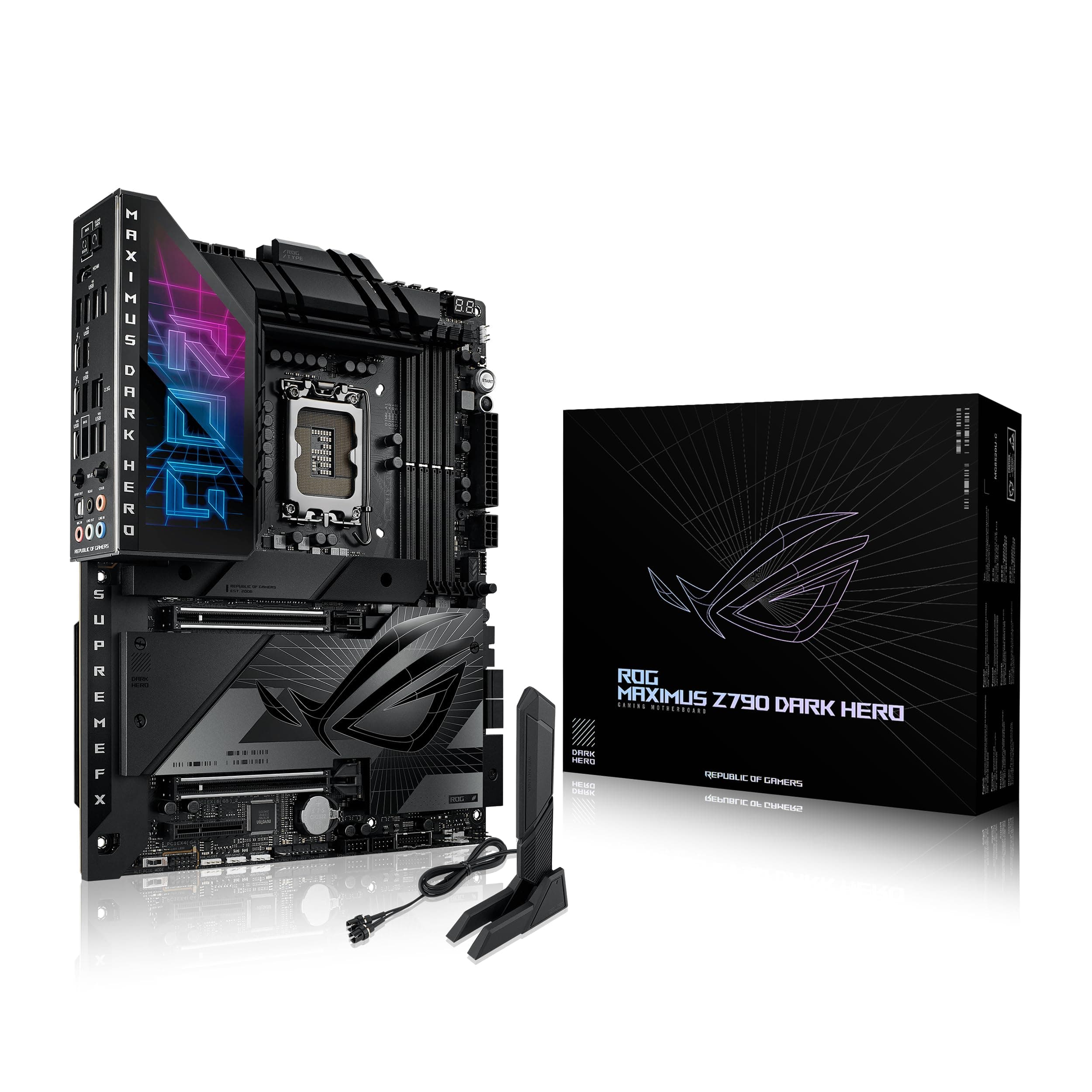 ASUS ROG Maximus Z790 Dark Hero (WiFi 7) LGA 1700 (Intel 14. und 13. und 12. Generation) ATX Gaming-Motherboard (PCIe 5.0 x 16, 5 x M.2 Steckplätze, DDR5, 2 x Thunderbolt 4 Ports, Bild 2