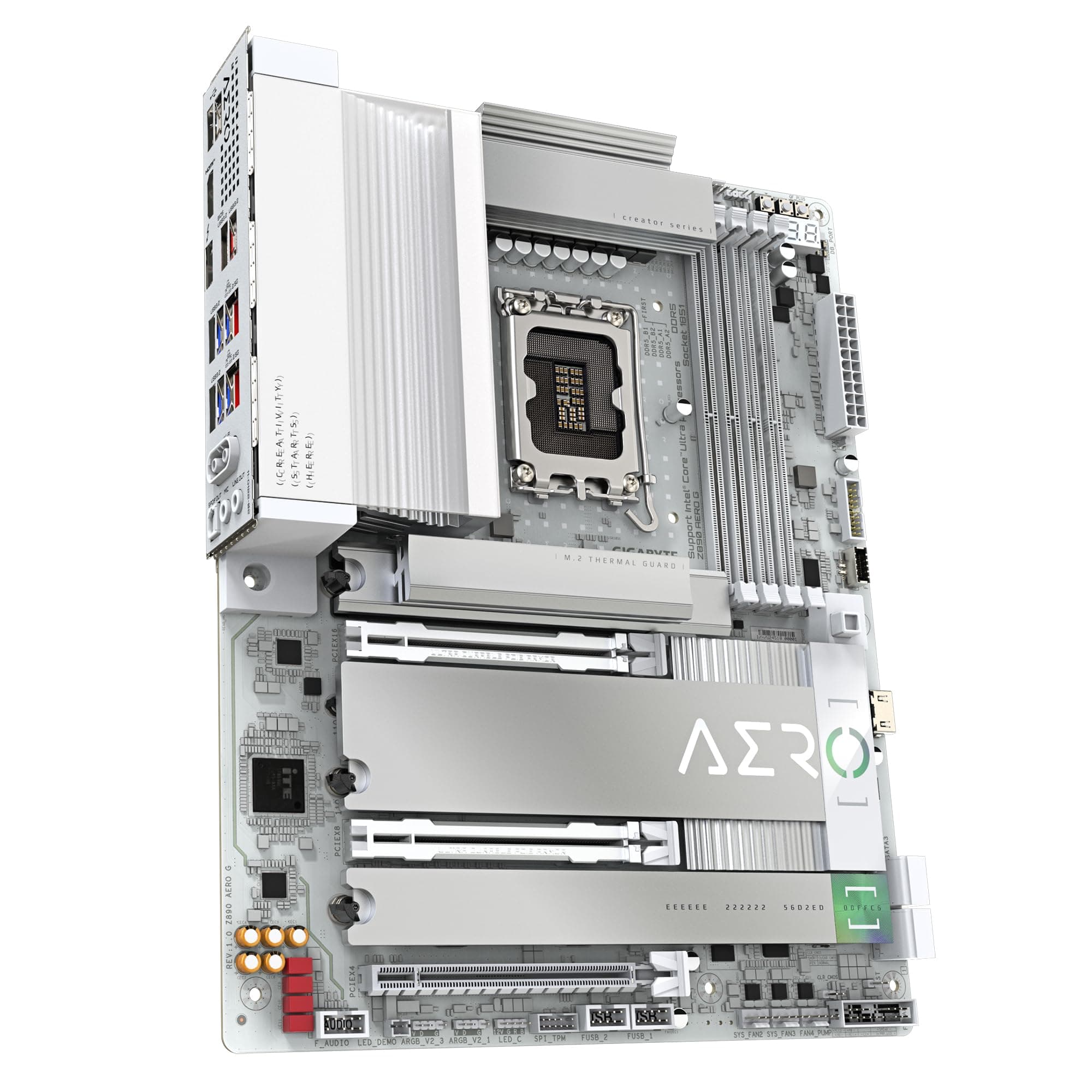 GIGABYTE Z890 AERO G Motherboard - Unterstützt Intel Core Ultra (Serie 2) CPUs, 16+1+2 Phasen VRM, bis zu 8800MHz DDR5 (OC), 1xPCIe 5.0 + 4xPCIe 4.0, Wi-Fi 7, 2.5GbE LAN, Thunderbolt 4 Bild 5