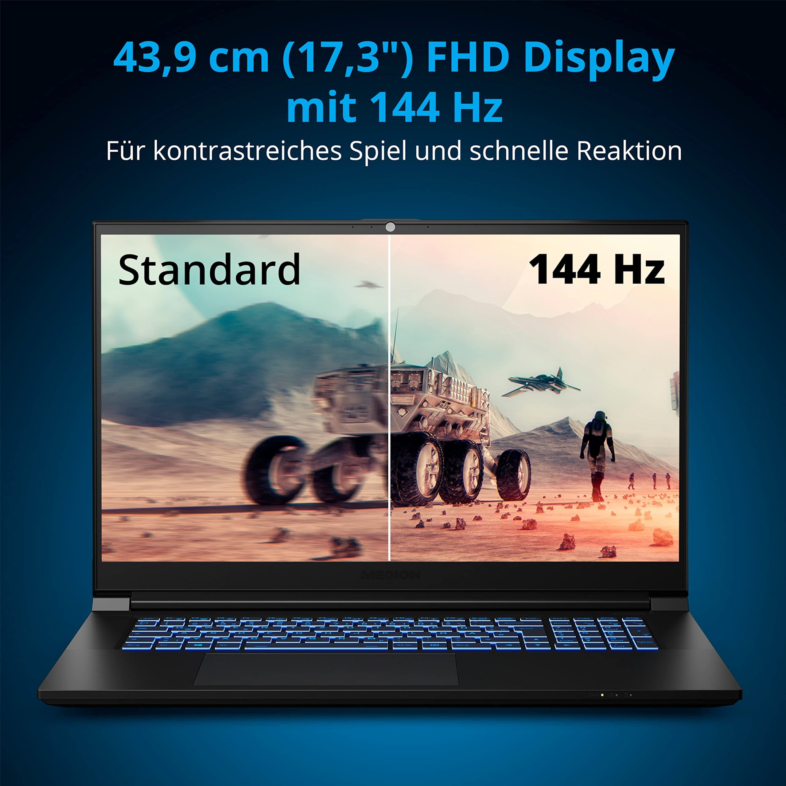 MEDION ERAZER Defender P20 43,9 cm (17,3 Zoll 144Hz) Full HD Gaming Notebook (Intel Core i7-12700H, 16GB DDR4 RAM, 1TB PCIe SSD, NVIDIA GeForce RTX 3060 6GB GDDR6, Win 11 Home) Bild 5