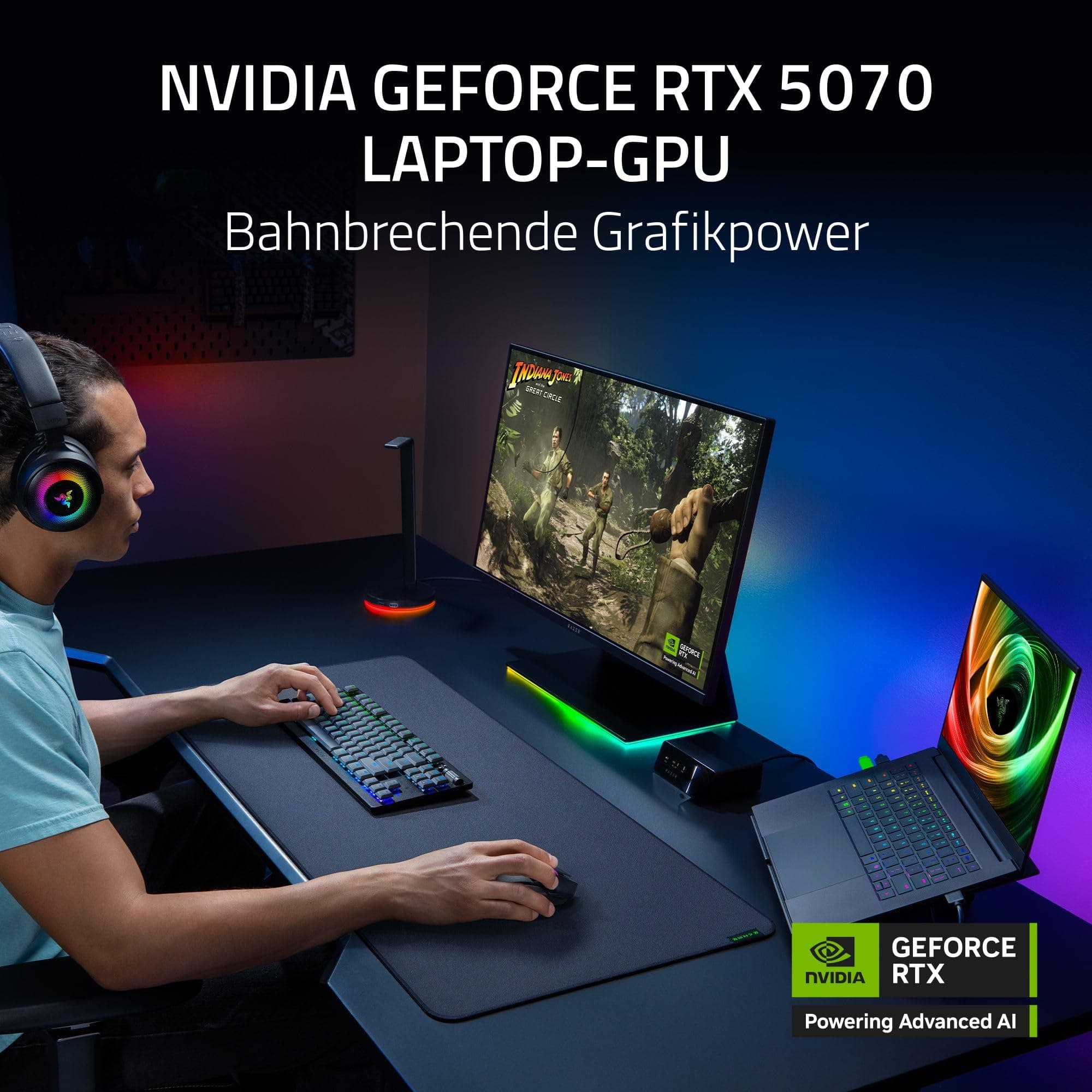 Razer Blade 14 (2025) - 14 Zoll Gaming-Laptop - NVIDIA RTX 5070 - AMD Ryzen AI 9 365-14" 3K 120Hz OLED Display - 16 GB LPDDR5X 8000 MHz - 1 TB SSD - QWERTZ DE-Layout | Mercury RTX 5070 | 16 GB | 1 TB | Mercury Bild 3