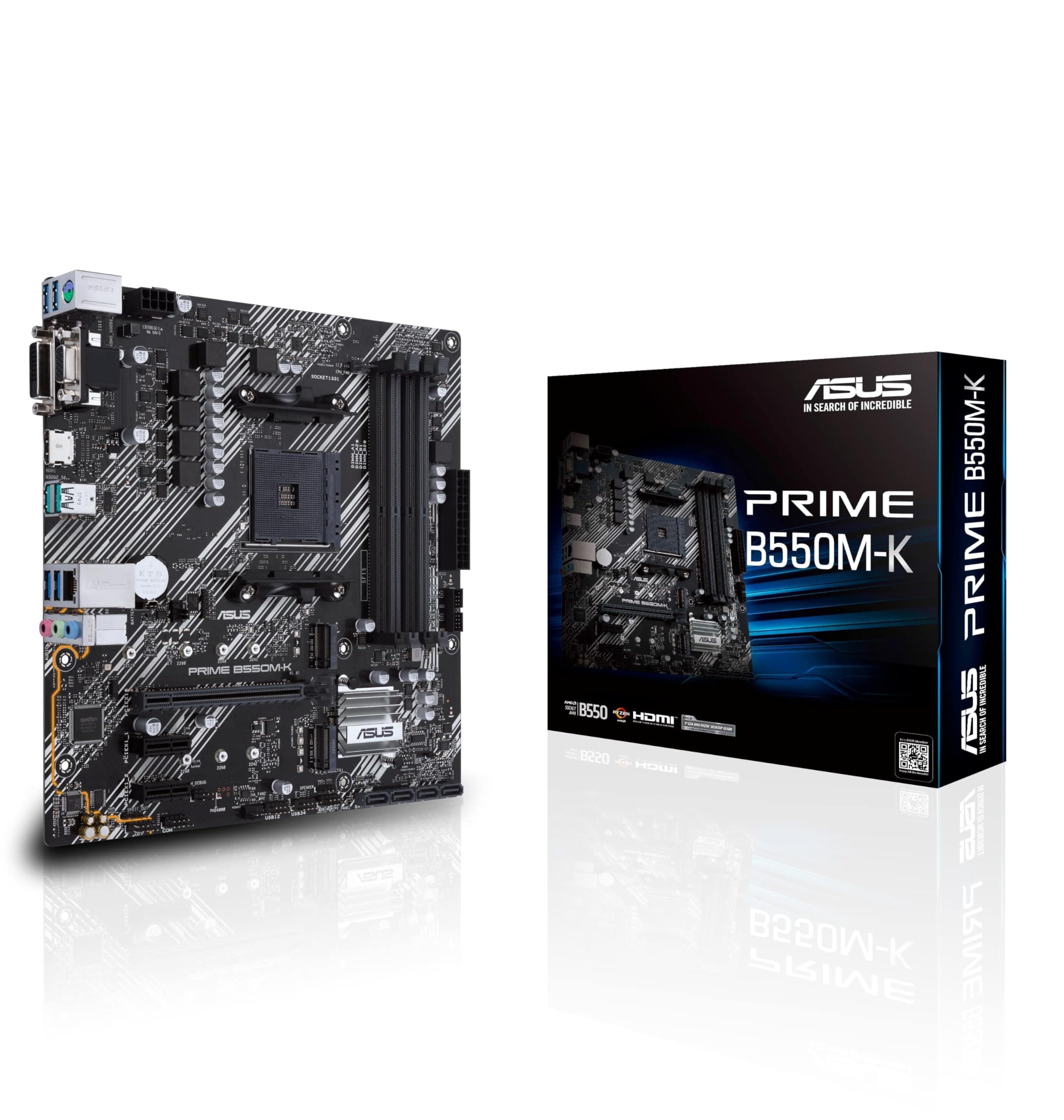 ASUS Prime B550M-K Gaming Mainboard Sockel AM4 (Micro ATX, Ryzen, PCIe 4.0, 2X M.2-Steckplätze, SATA 6Gbit/s, USB 3.2 Gen 2 Typ-A) Bild 2