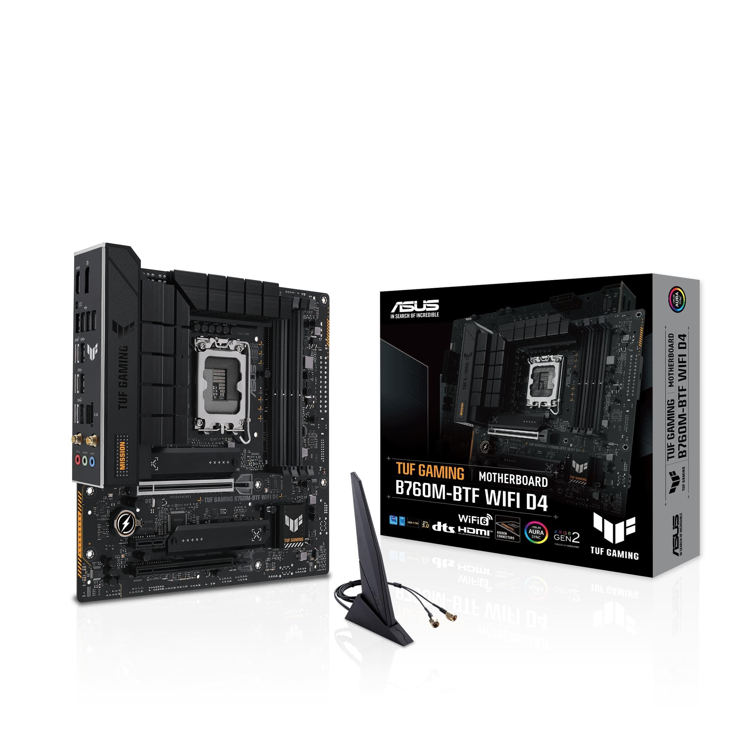 ASUS TUF Gaming B760M-BTF WiFi D4 Mainboard Sockel Intel LGA 1700 (Intel B760, mATX, DDR4 Speicher, PCIe 5.0, 2X M.2, WiFi 6, Thunderbolt 4, Aura Sync) Bild 2