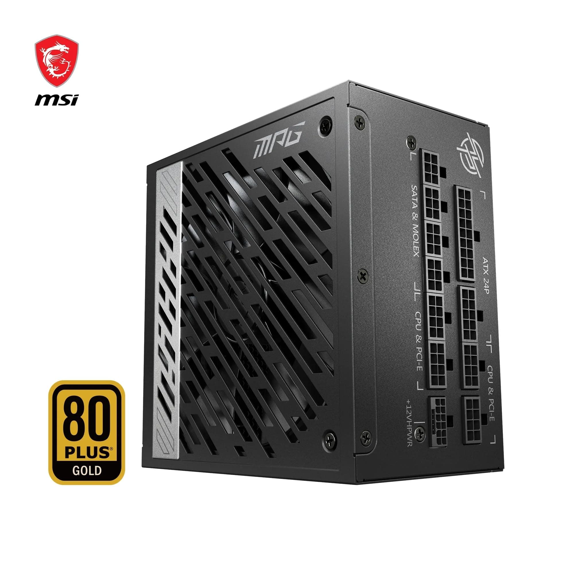 MSI MPG A1000G PCIE5 Netzteil EU Stecker, 1000W, 80 Plus Gold Zertifiziert, vollmodulares ATX 3.0, unterstützt PCIe 5.0 GPU, japanische 105°C Kondensatoren, 0% RPM Modus, Flachkabel 1000W PCIE5 Bild 7