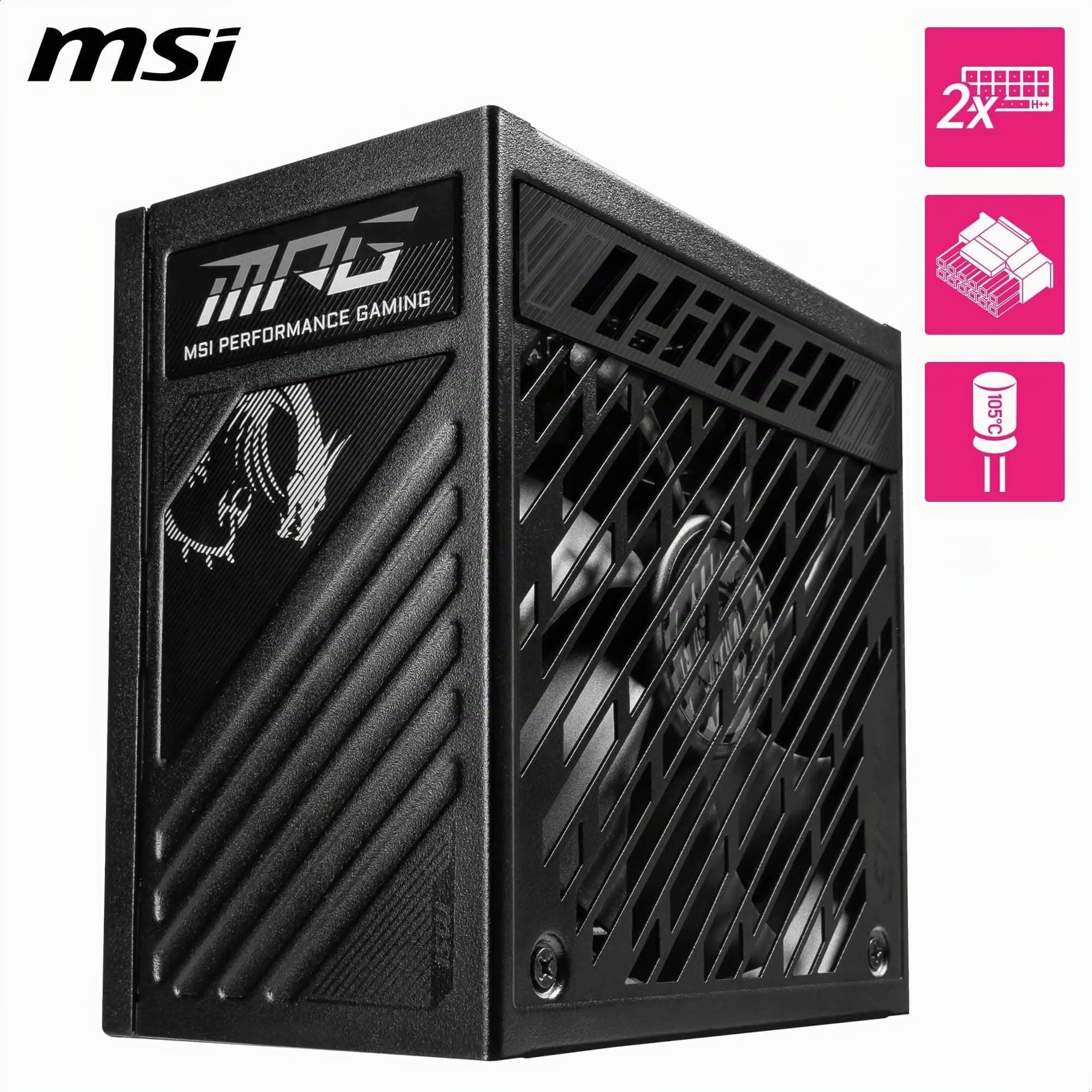 MSI MPG A850GS PCIE5 Netzteil, 850 W, 80 Plus Gold, ATX 3.1, PCIe 5.1 50-Serie-GPU-Unterstützung, 12 V-2x6, Kabel mit zweifarbigen 12 V-2x6 Anschlüssen, ATX-Netzteil, geprägte Kabelummantelung 850W PCIE5 Bild 3