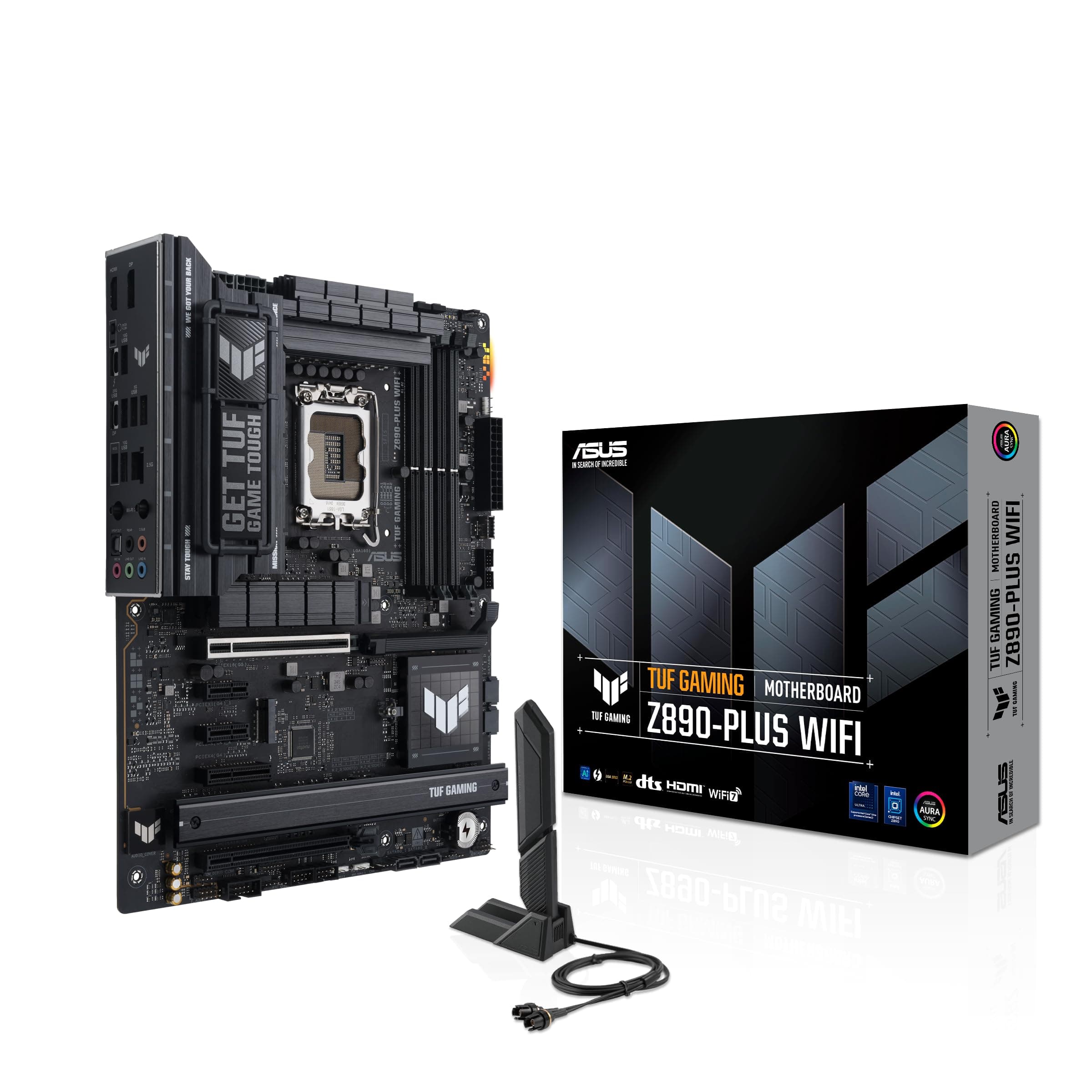 ASUS TUF Gaming Z890-PLUS WiFi Mainboard Sockel Intel LGA 1851 (ATX, PCIe 5.0, DDR5, DisplayPort, HDMI, Thunderbolt 4, 4X M.2, WiFi 7, Q-Release, Aura Sync) Bild 2
