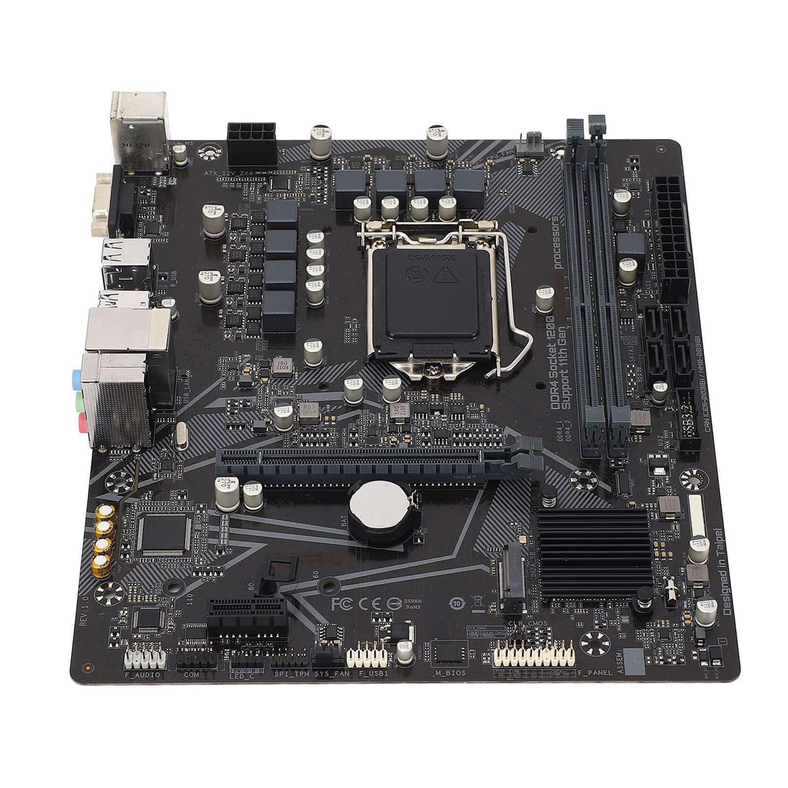 H510M Computer Motherboard, 2 DDR4 DIMM M ATX PCI E 4.0 Desktop Motherboard für LGA 1200, für Core 11. 10. Gen, 1x PCIE X16, 4X SATA III, 1x M.2, VGA, USB 2.0 Bild 2