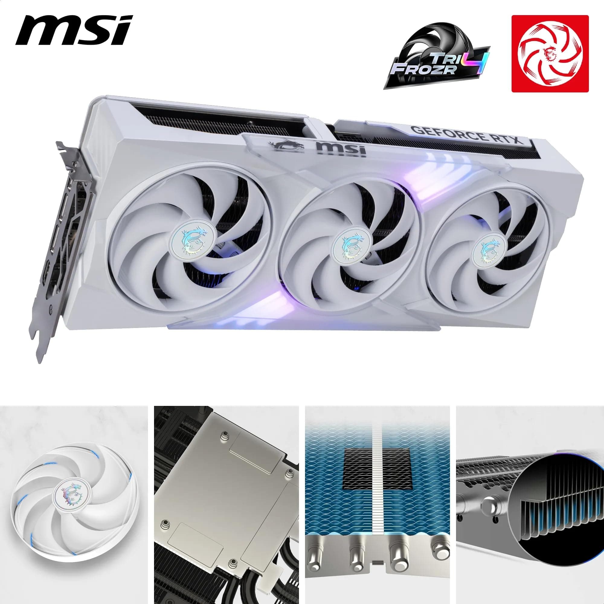 MSI GeForce RTX 5080 16G Gaming Trio OC White — 16GB GDDR7 (30Gbps/256-bit), PCIe 5, Boost: 2745 MHz, HDMI 2.1b, DisplayPort 2.1b Bild 7