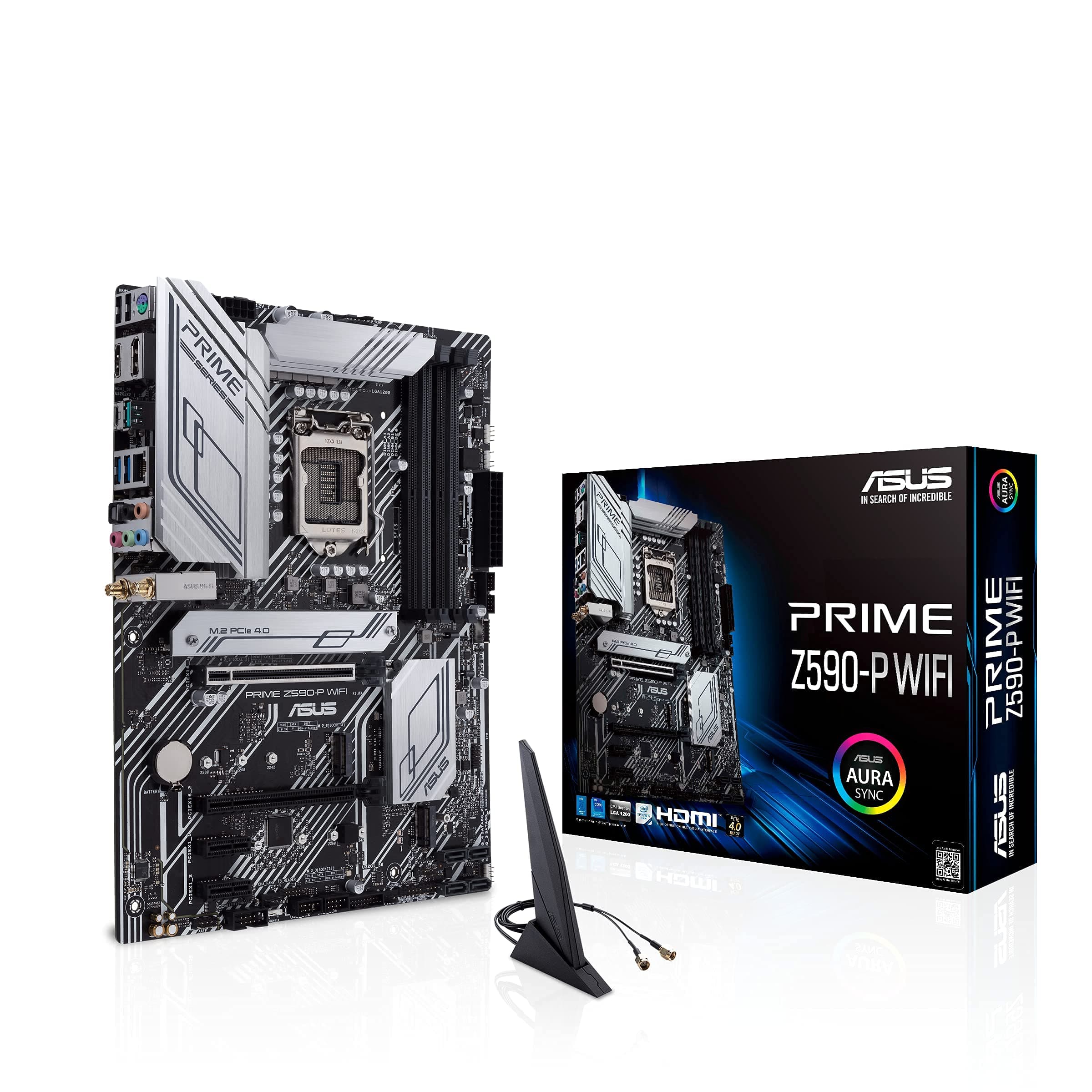 ASUS Prime Z590-P WiFi LGA 1200 (Intel 11./10th Gen) ATX Motherboard (PCIe 4.0, 10+1 Power Stages 3X M.2 WiFi 6, 2.5GB LAN, Frontpanel USB 3.2 Gen 2 USB Type-C , Thunderbolt 4 Unterstützt Aura Sync RGB) Bild 2