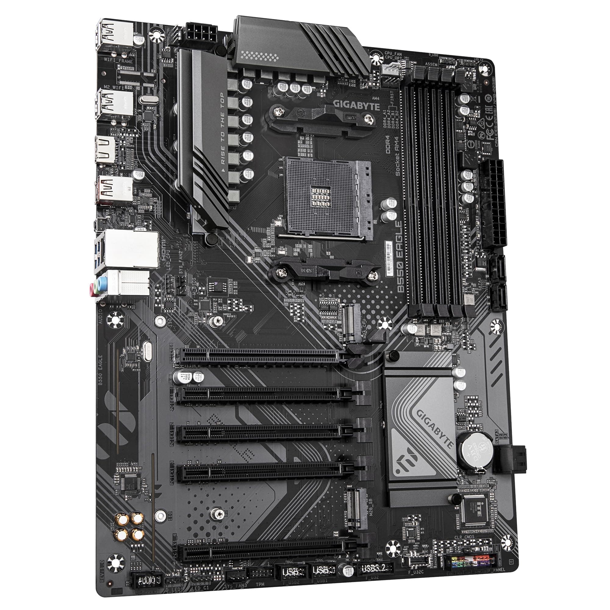 GIGABYTE B550 Eagle Mainboard – AMD Ryzen 5000 G-Serie CPUs, 10+3+1 Phasen VRM, bis zu 3200 MHz DDR4, 1xPCIe 4.0 + 1xPCIe 3.0 M.2, 1GbE LAN, USB 3.2 Gen 2 Bild 5