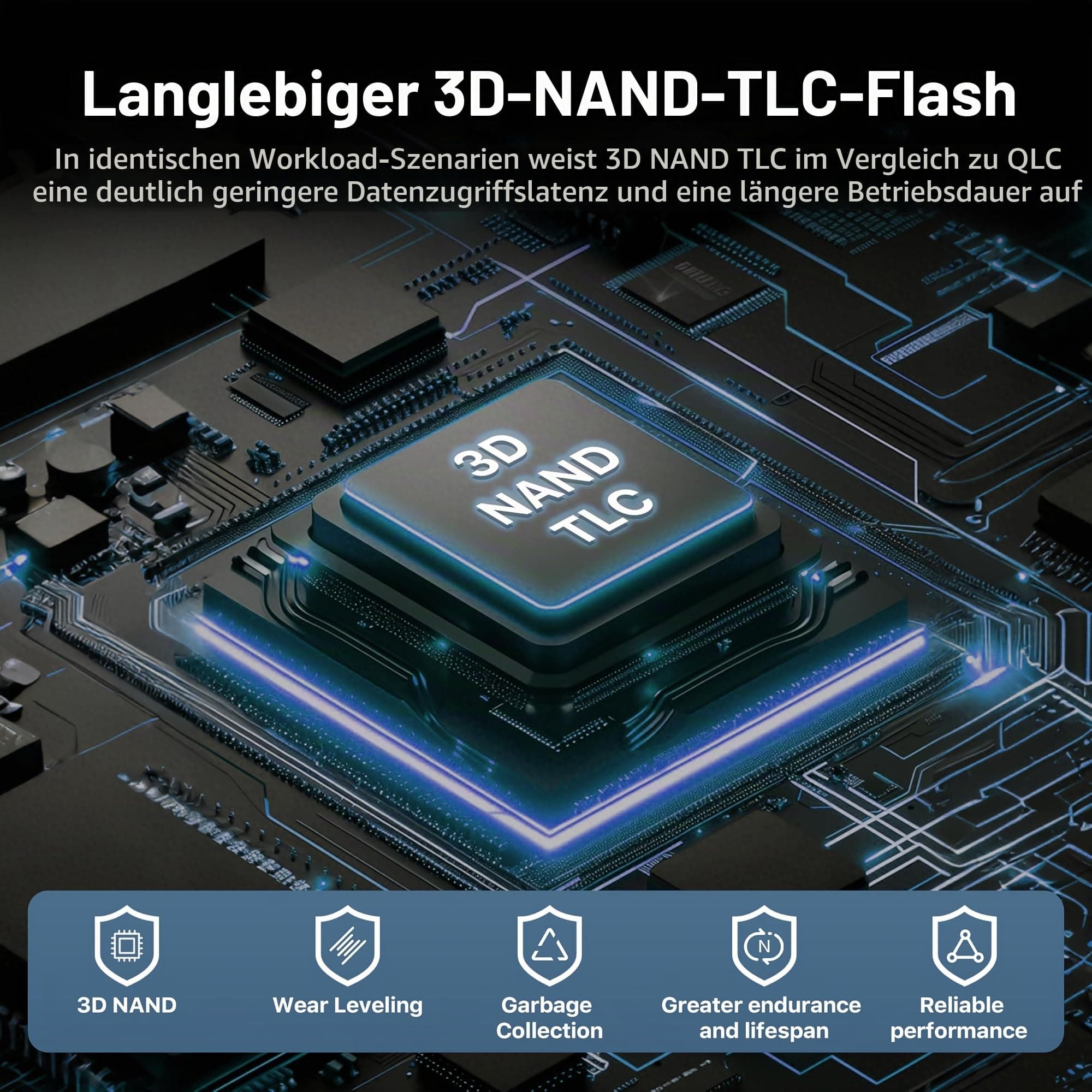 1TB NVMe SSD M.2 PCIe4.0 Gen 4×4, M.2 2280 Interne Gaming SSD, Seq. Bis zu 5100 MB/s, SLC Cache 3D NAND TLC Internal Solid State Drive mit PS5, Laptop, PC Desktops (RP5000) Bild 7