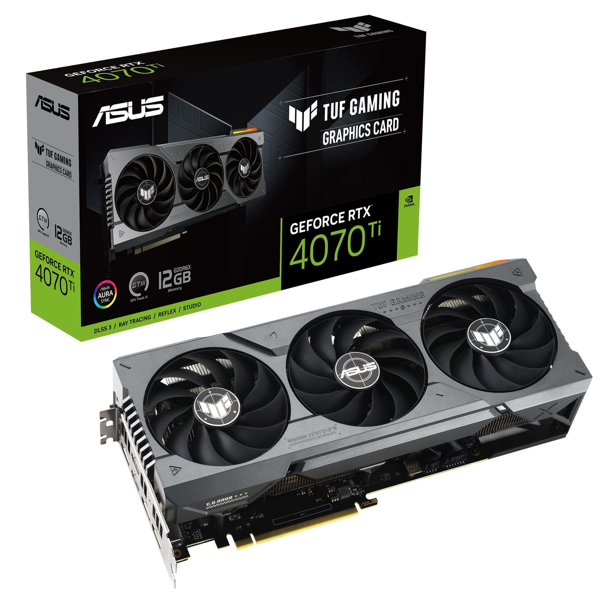 ASUS TUF Gaming GeForce RTX 4070 Ti 12GB GDDR6X Gaming Grafikkarte (NVIDIA DLSS3, PCIe 4.0, 12GB GDDR6X Speicher, 2x HDMI 2.1a, 3x DisplayPort 1.4a, TUF-RTX4070TI-12G-GAMING) Bild 2