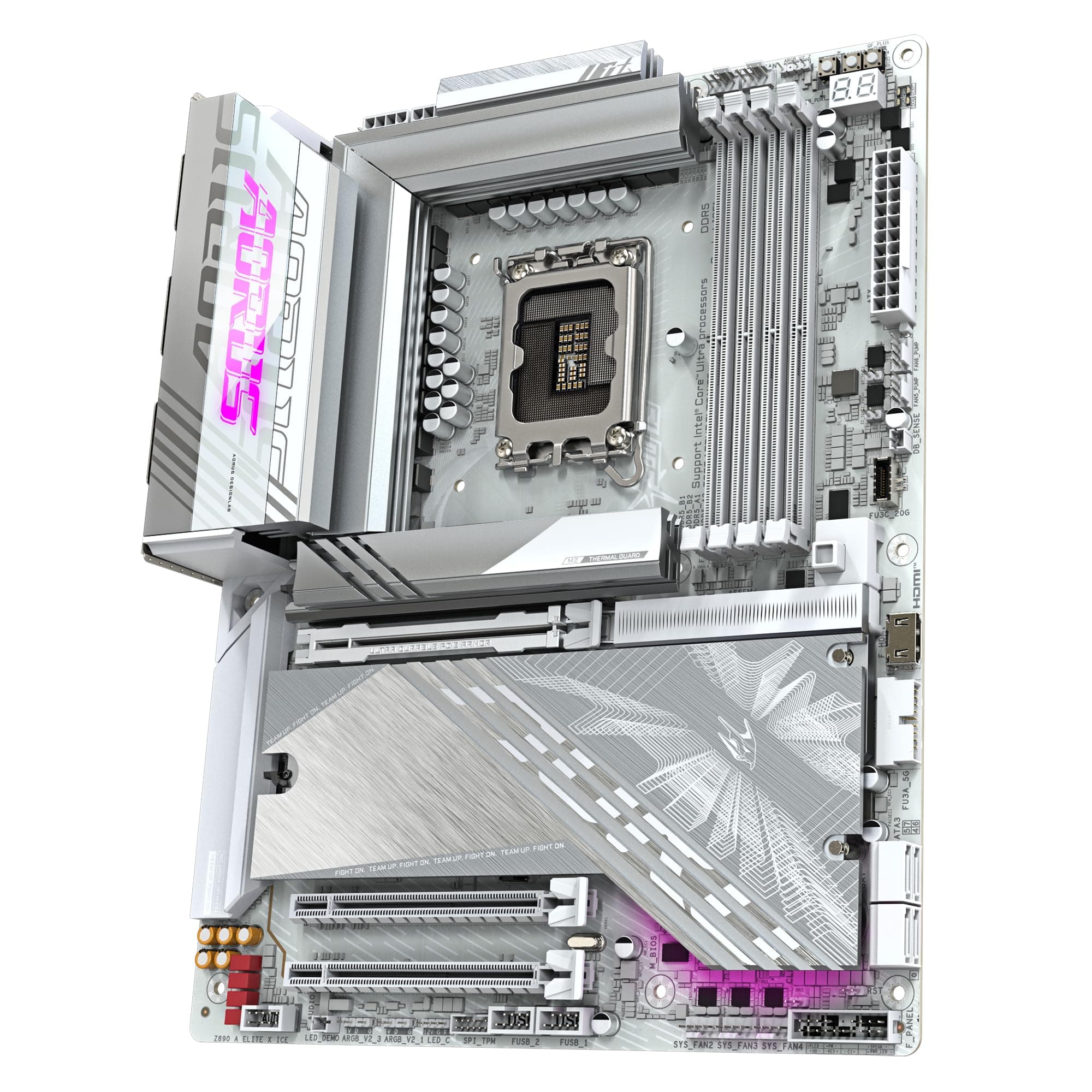 GIGABYTE Z890 AORUS Elite X Ice Motherboard - Unterstützt Intel Core Ultra (Serie 2) CPUs, 16+1+2 Phasen VRM, bis zu 9500MHz DDR5 (OC), 1xPCIe 5.0 + 4xPCIe 4.0, Wi-Fi 7, 2.5GbE LAN, Thunderbolt 4 Bild 7
