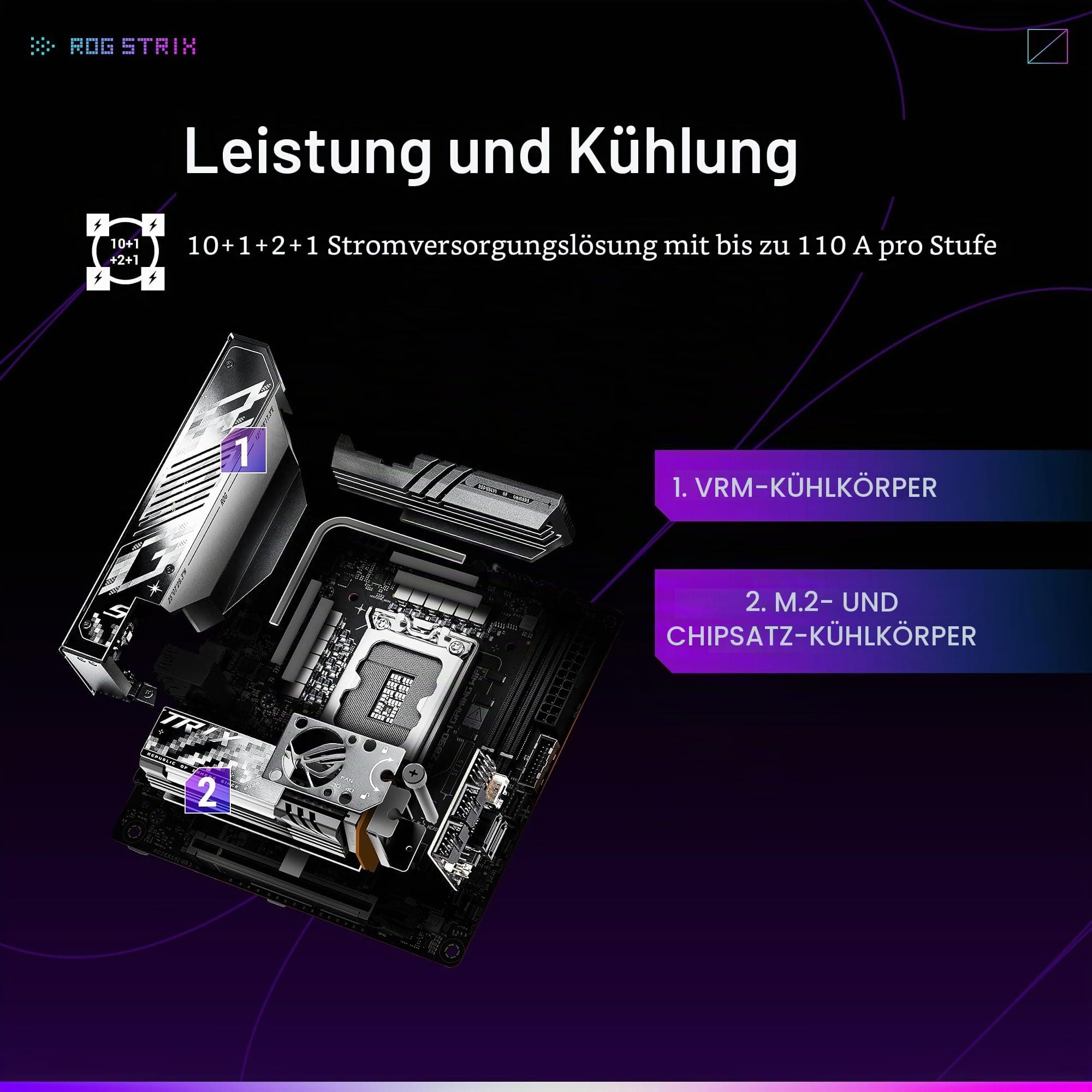 ASUS ROG STRIX Z890-I GAMING WIFI Mainboard Intel Z890 LGA 1851 Mini-iTX, Intel Core Ultra Series 2 Ready, Advanced AI PC-ready, 10+2+1+1 Stadien, DDR5, WiFi 7, 2x M.2, Thunderbolt 4, USB Type-C Bild 5