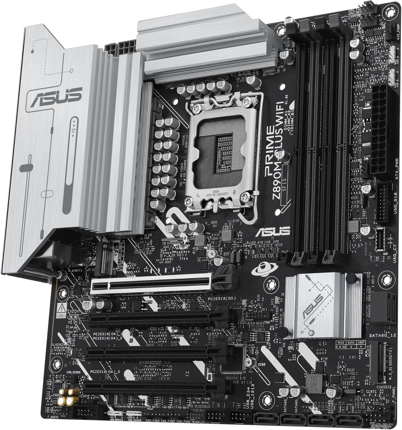 ASUS Prime Z890M-PLUS WiFi Gaming Mainboard Sockel Intel LGA1851 (mATX, DDR5, PCIe 5.0, 3X M.2, DisplayPort, HDMI, Advanced AI, WiFi 7, Aura Sync) Bild 7