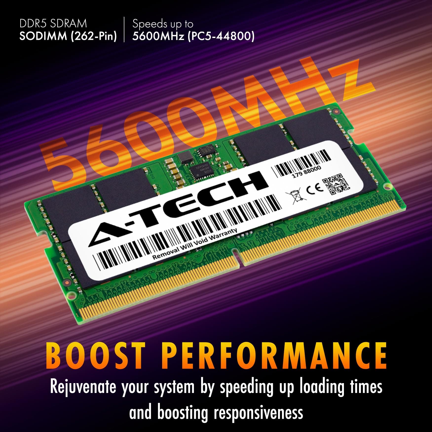 A-Tech RAM-Speicher-Upgrade-Modul (16 GB, DDR5, 5600 MHz, PC5-44800, CL46, SODIMM, 1,1 V, Non-ECC, ungepuffert, SO-DIMM, 262-polig) 16GB DDR5 5600 MHz Bild 3