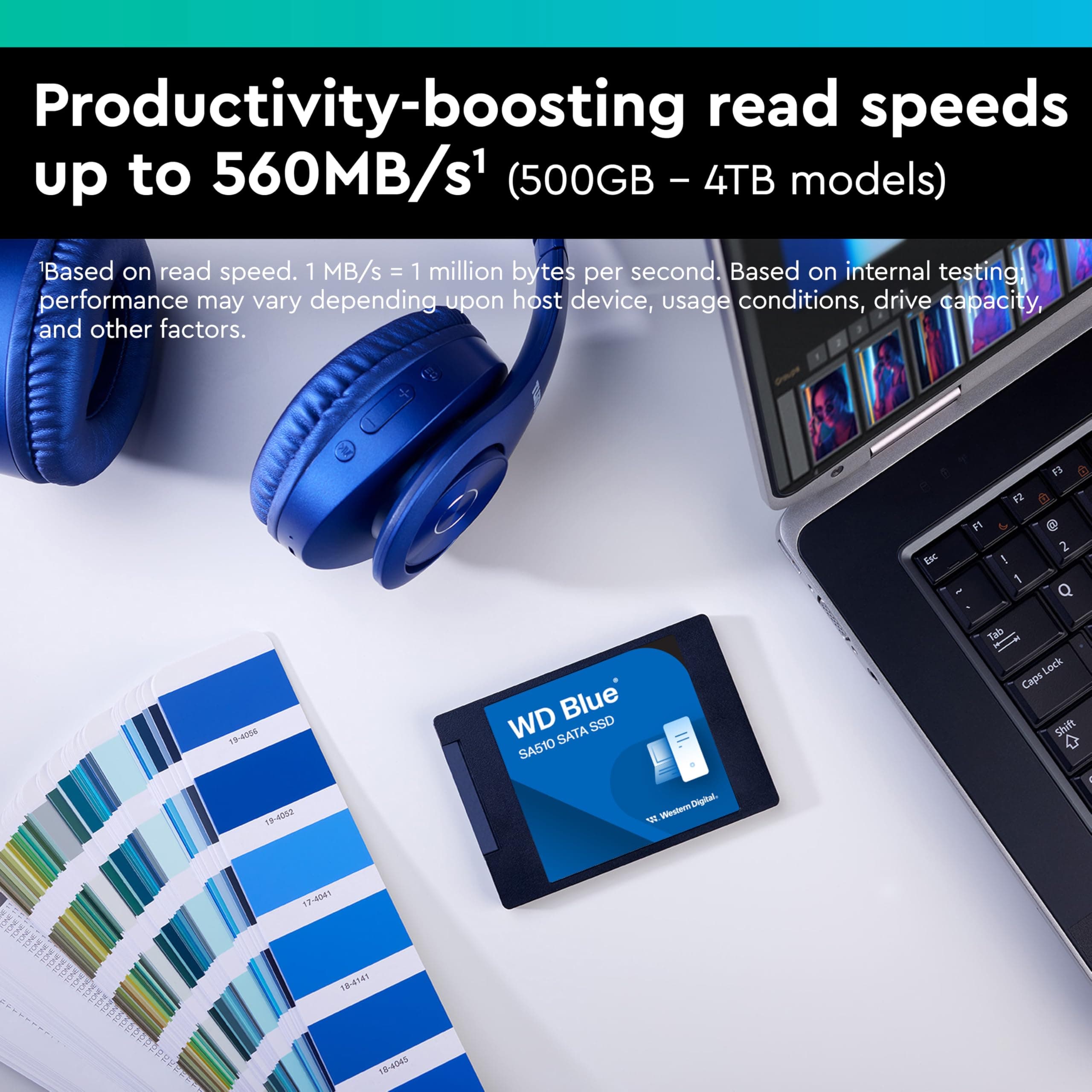 WD Blue SA510 SATA SSD 2 TB 2,5 Zoll (Lesen bis 560 MB/s, Schreiben bis 520 MB/s, Upgrade für PC/Laptop, dreimonatiges Probeabo von Dropbox Professional, Western Digital SSD Dashboard) Bild 4