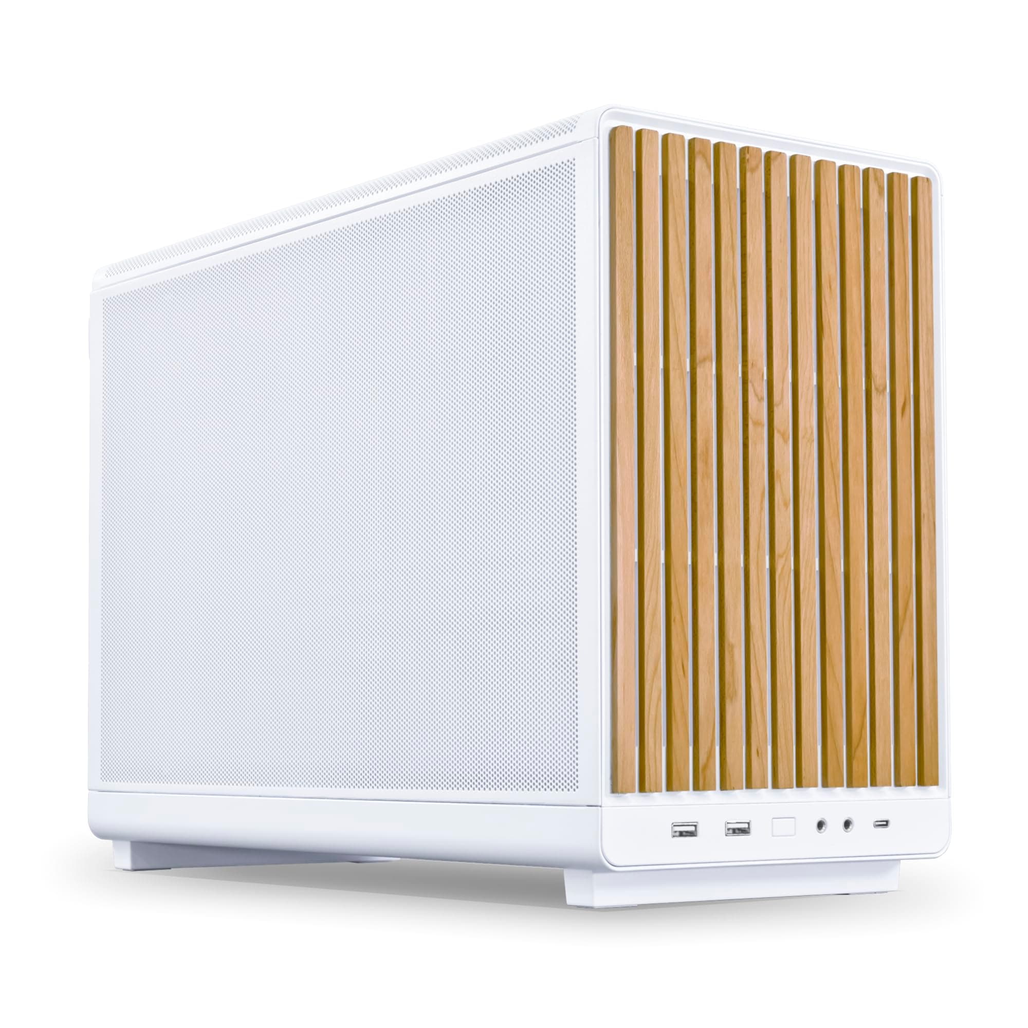 Lian Li DAN Cases A3-mATX Wood Edition PC Gehäuse Weiß - Micro-ATX Gehäuse, SFF Case, Mini Tower, GPU bis 415 mm Länge, unterstützt bis zu 360 mm Radiatoren, Buchenholz Bild 2