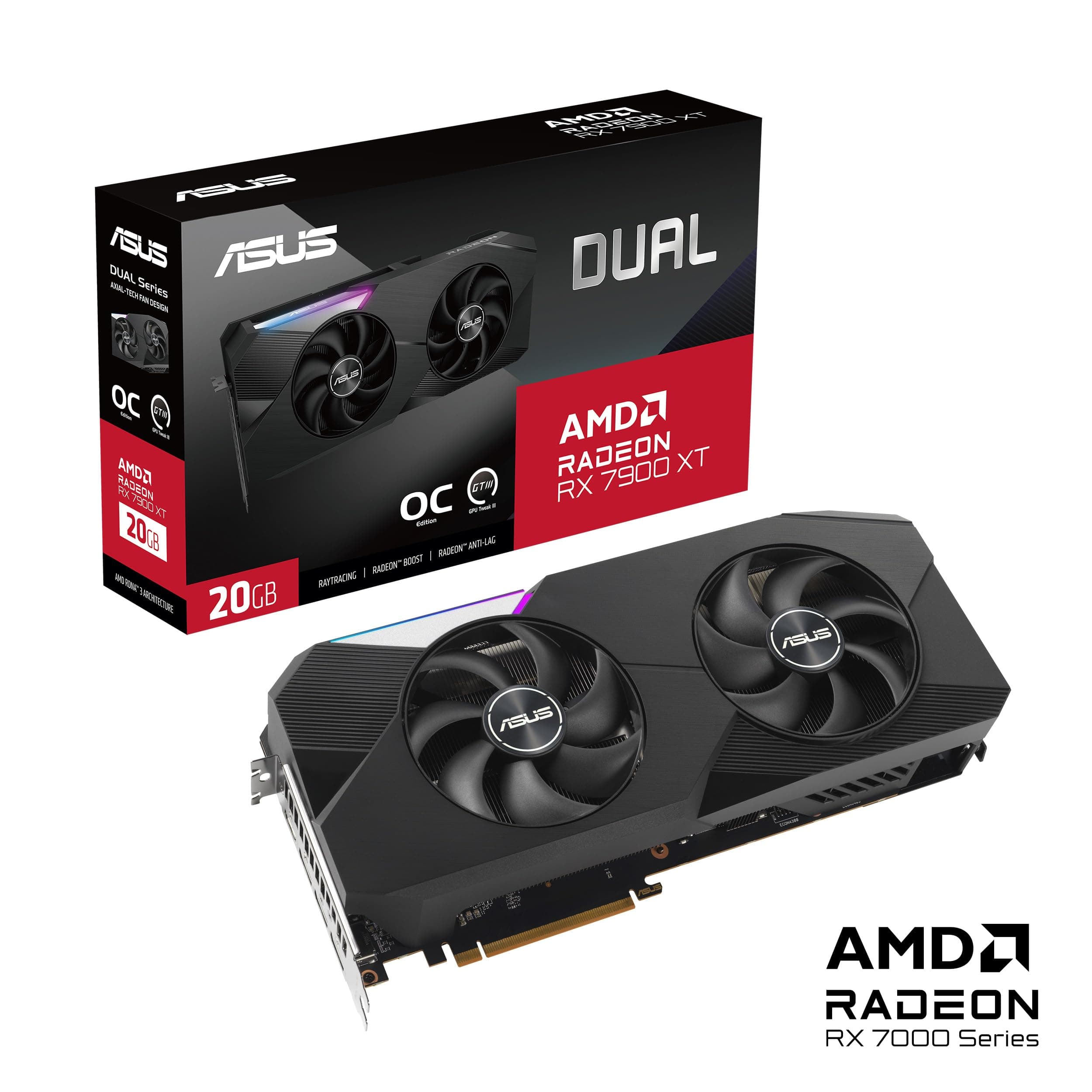 ASUS Dual Radeon RX 7900 XTX OC Edition 24GB GDDR6 Gaming Grafikkarte (AMD Radeon RX7900 XTX, PCIe 4.0, 1x HDMI 2.1, 3X DisplayPort 2.1, DUAL-RX7900XTX-O24G) Bild 3