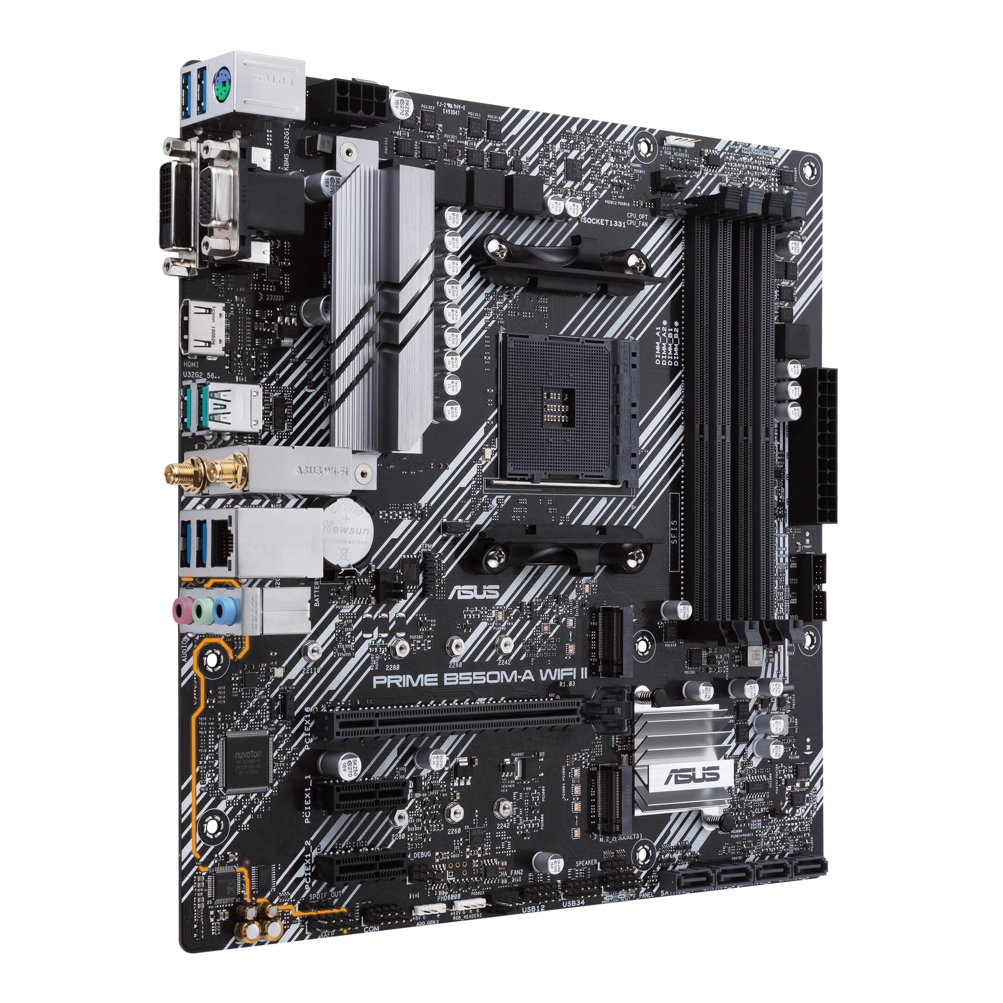 ASUS Prime B550M-A WiFi II Gaming Mainboard Sockel Ryzen AM4, mATX (AMD B550, PCIe 4.0, WiFi6, Dual M.2, SATA 6Gbit/s, Aura Sync) Bild 6