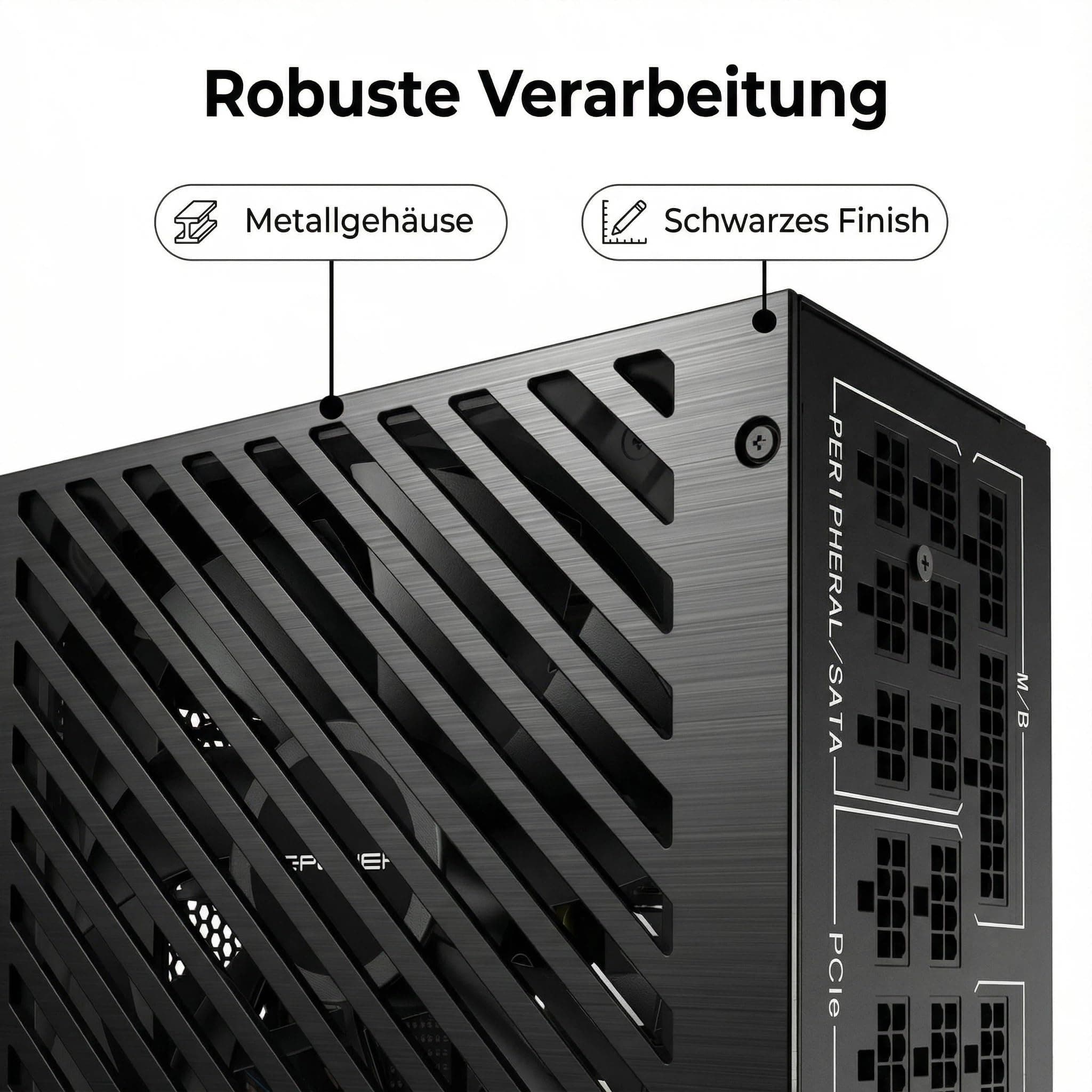 LC-POWER Premium Gaming Netzteile 850W, 80 Plus Platinum, ATX 3.1 Netzteil PC, PCIe 5.1 Kompatibel, Vollmodular, 135mm Lüfter, Leiser Betrieb für High-End Gaming 850W ATX3.1 Platinum Bild 7
