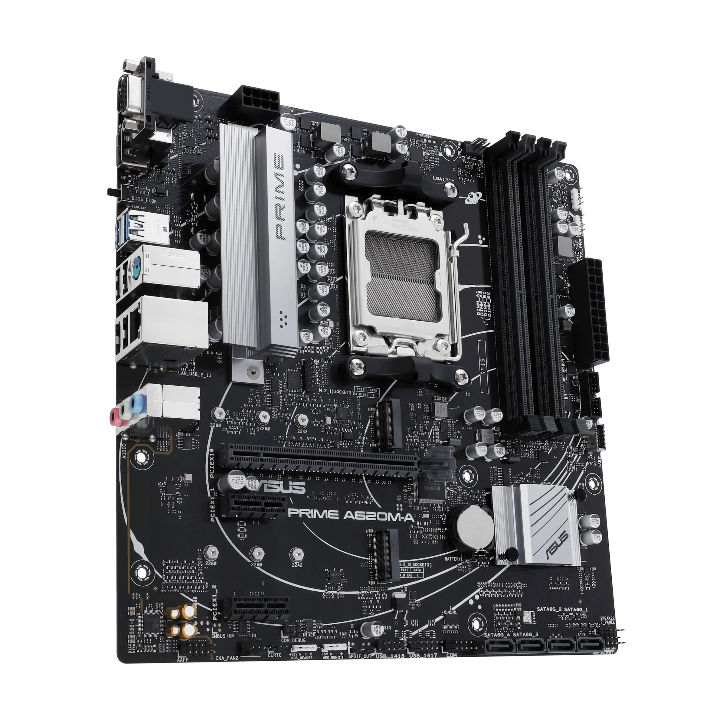 ASUS Prime A620M-A-CSM Mainboard Sockel AMD A620 (Ryzen 7000, Micro-ATX, DDR5 Speicher, PCIe 4.0, BIOS Flashback, USB 3.2 Gen 2, Aura Sync) Bild 5