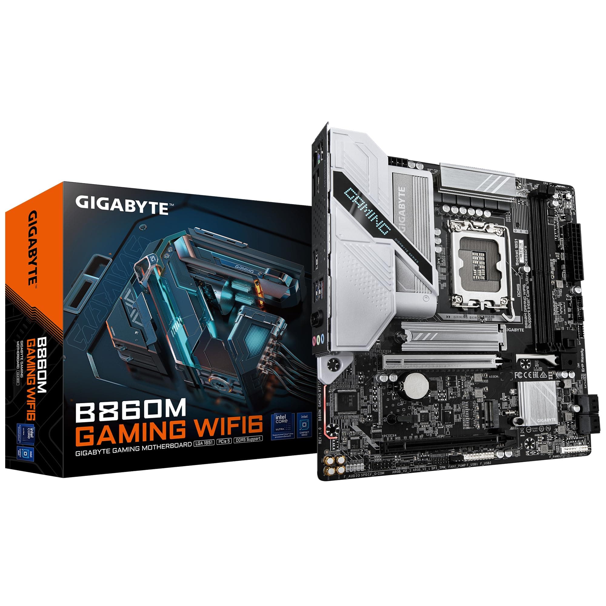 GIGABYTE B860M Gaming WIFI6 Mainboard - Intel Core Ultra Series CPUs, 8+1+2 Phases VRM, bis zu 9066MHz DDR5, 1xPCIe 5.0 + 1xPCIe 4.0 M.2, 2.5GbE LAN, WiFi 6, USB 3.2 Gen 1 Bild 2