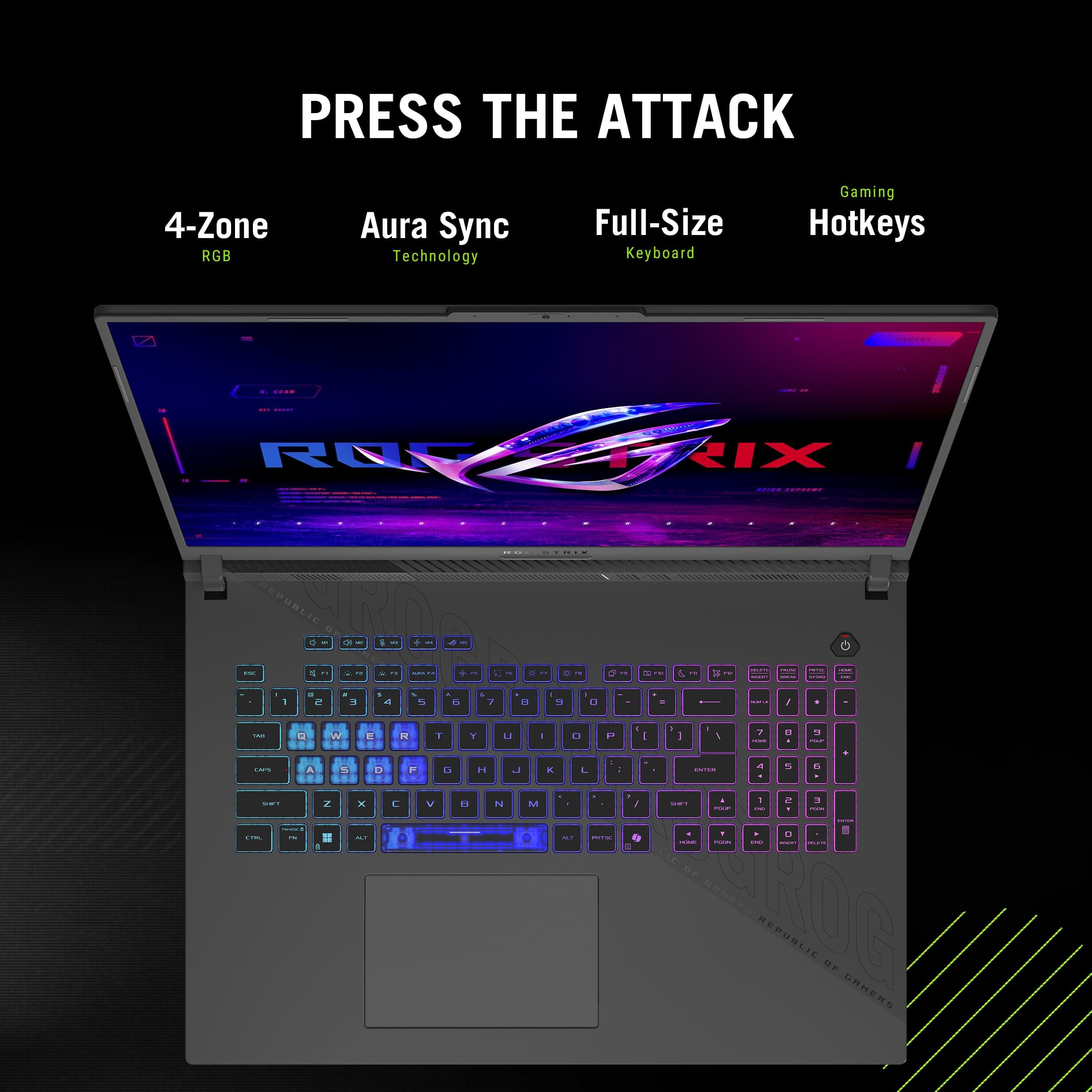 ASUS ROG Strix G18 (2025) Gaming Laptop, 18 Zoll ROG Nebula Display 16:10 2.5K 240Hz/3ms, NVIDIA GeForce RTX 5060, AMD Ryzen 9 7940HX Prozessor, 32GB DDR5-5200MHz, 1TB PCIe Gen 4 SSD, Wi-Fi Bild 5