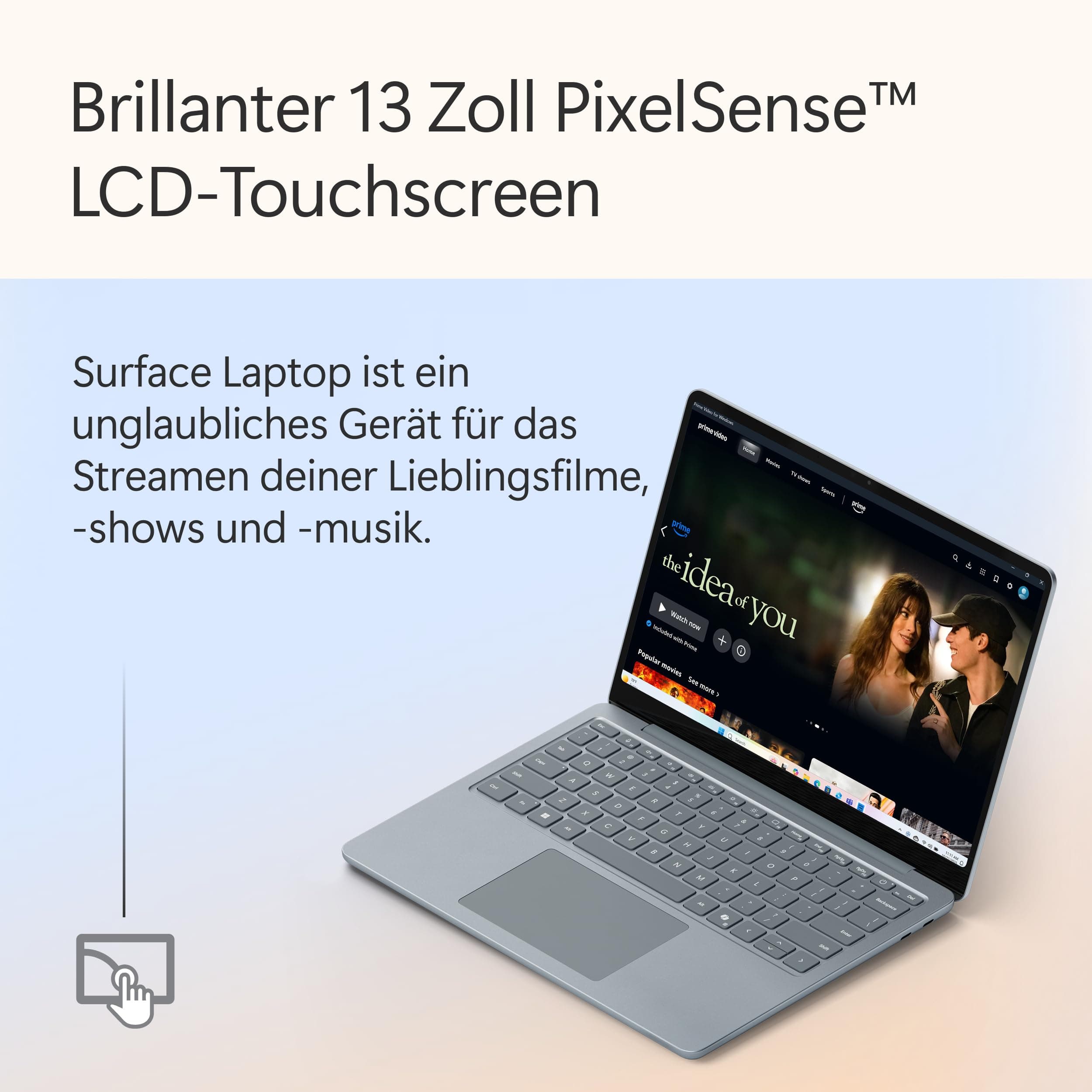 Microsoft Surface Laptop | Copilot+ PC | 13” LCD Touchscreen | Snapdragon® X Plus | 16GB RAM | 512GB Speicher | Neuestes Modell | Ozean Ozean 16GB RAM | 512GB Speicher Bild 4