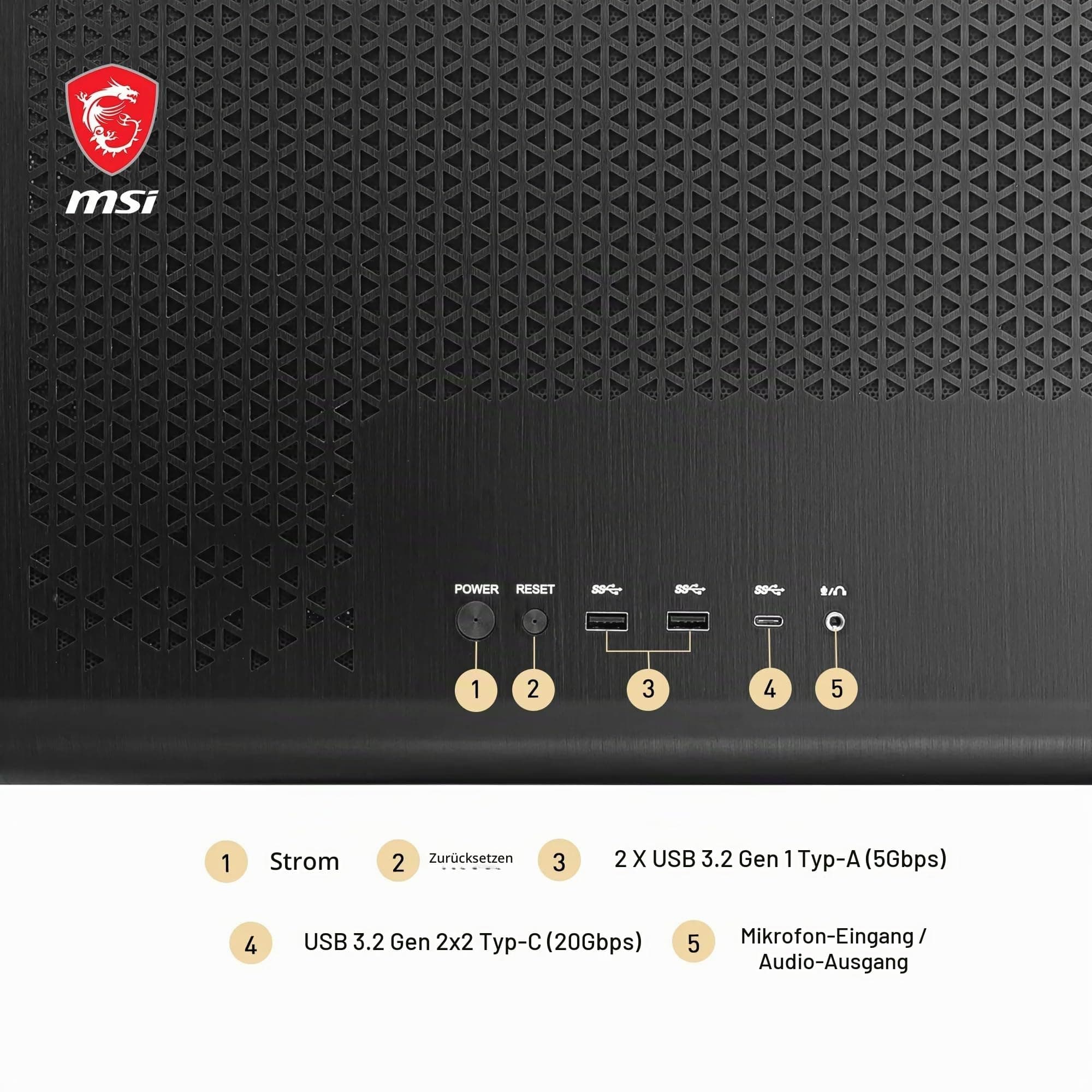 MSI MEG Maestro 700L PZ Mid-Tower PC-Gehäuse - E-ATX, vertikale GPU-Halterung & PCIe 4.0 Riser-Kabel, GPU-Halterung, einteiliges Aluminium, 270° gebogenes Hartglas-Panel, USB Typ-C (20Gbps) Bild 8