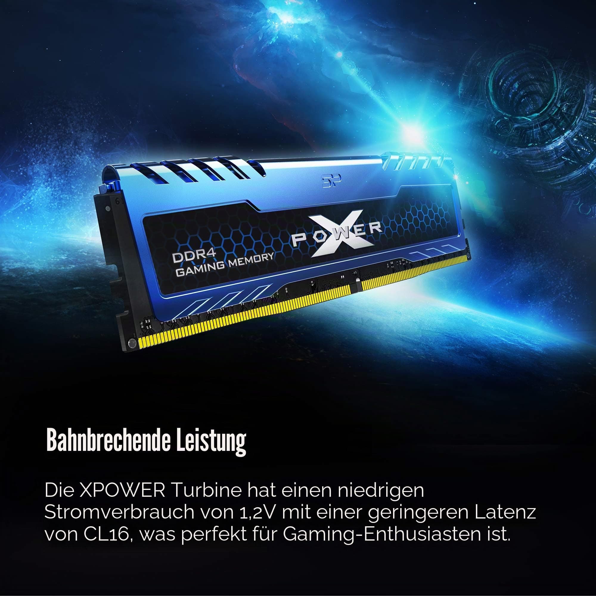 Silicon Power XPOWER Turbine Gaming DDR4 3200MHz (PC4 25600) 288-pin CL16 1,35V UDIMM Desktop-Speichermodul (niedrige Spannung) Bild 7