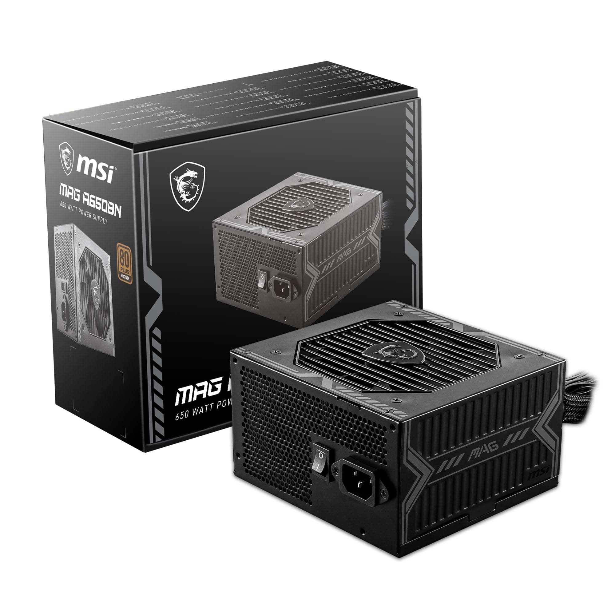 MSI MAG A650BN Netzteil, EU-Stecker - 650W, 80 Plus Bronze Zertifiziert, ATX-Netzteil, 12V Single-Rail, DC/DC-Spannungswandler-Design, 120mm Lüfter - 5 Jahre Garantie Bild 2
