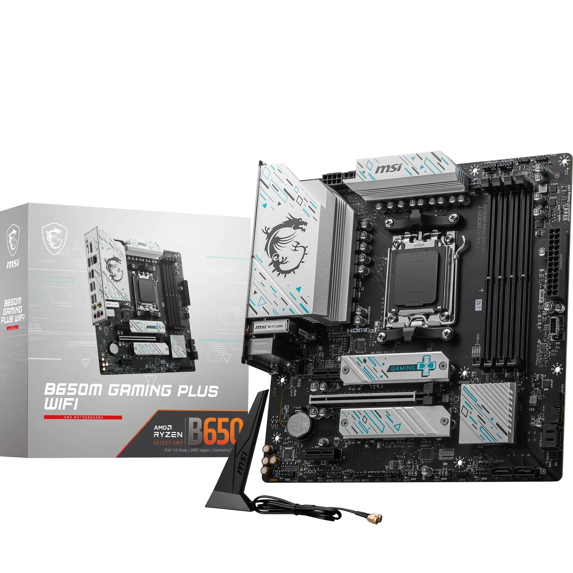 MSI B650M Gaming Plus WiFi Motherboard, mATX - Unterstützt Ryzen 9000, 8000 & 7000 Prozessoren, AM5 - DDR5 Memory Boost 7800+ MHz/OC, PCIe 4.0 x16, M.2 Gen4, Wi-Fi 6E Bild 2