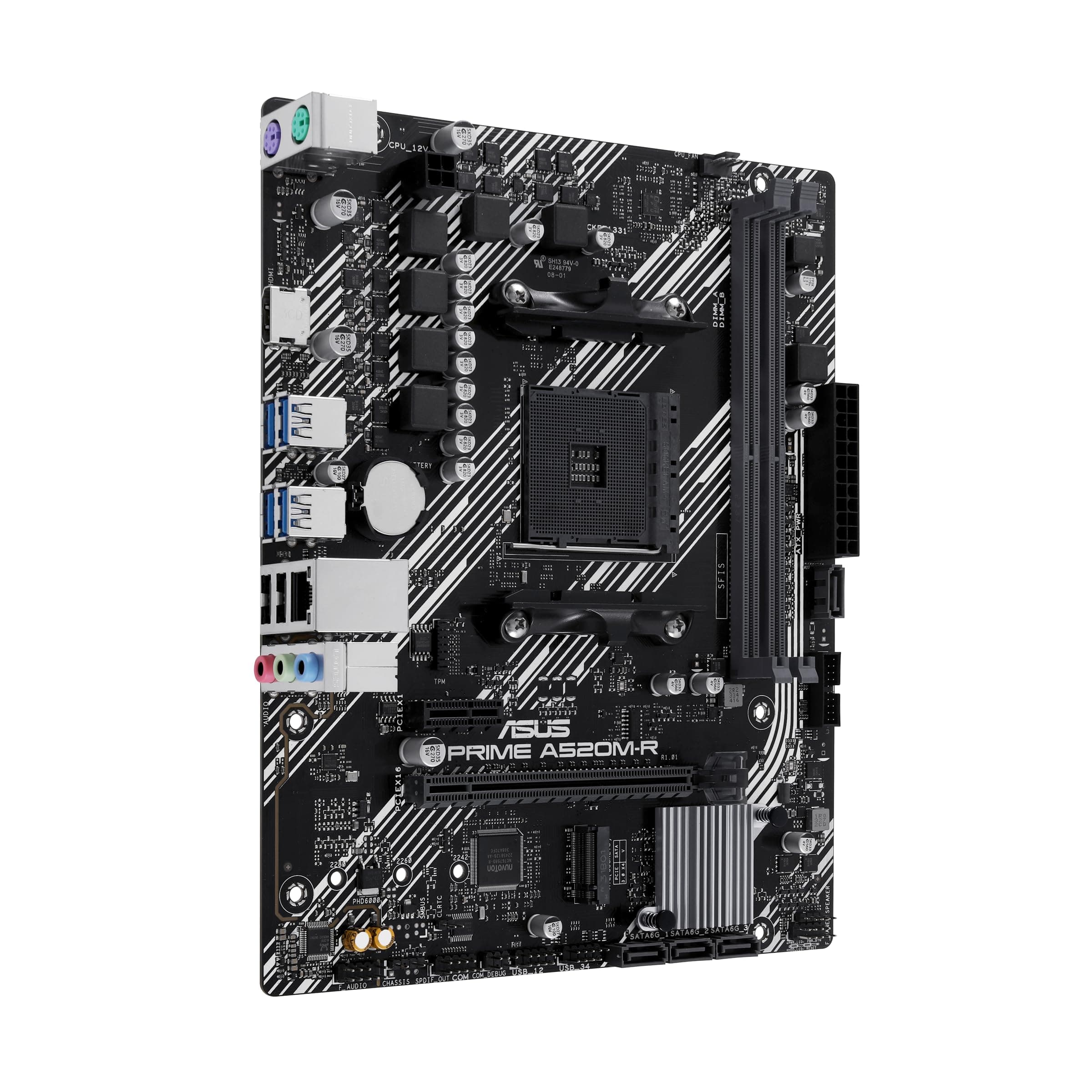 ASUS Prime A520M-R Gaming Mainboard Sockel AMD Ryzen AM4 (Micro-ATX, M.2, 1GB Ethernet, HDMI, SATA 6Gbit/s, USB 5) Bild 3