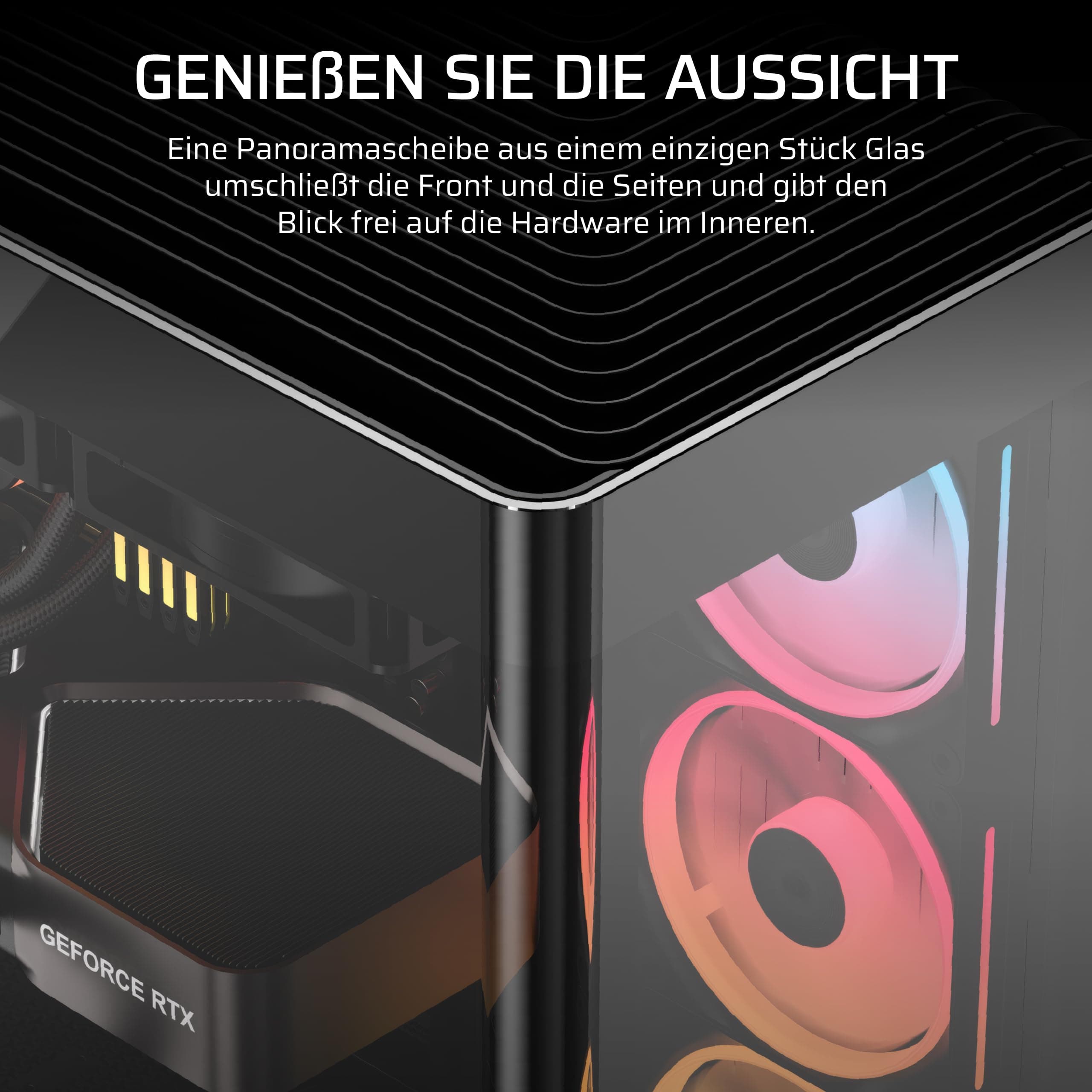 CORSAIR Frame 4500X LX-R RGB LINK Panoramaglas Mid-Tower-PC-Gehäuse – InfiniRail Lüftermontagesystem, Passend für Zwei 360 mm Radiatoren, GPU Anti-Sag, Enthält 3X LX120R RGB LINK Lüfter – Schwarz Bild 5