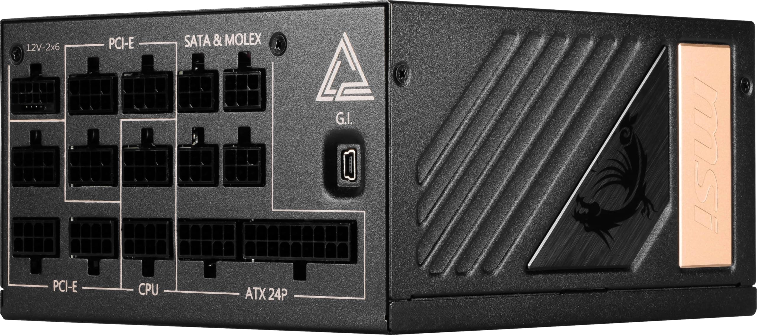 MSI MEG Ai1300P PCIE5 Netzteil, EU Stecker, 1300W, 80 Plus Platinum, vollmodularer ATX 3.0, unterstützt PCIe 5.0 GPU, japanische Kondensatoren, Gaming Intelligence, ummantelte Kabel 1300W PCIE5 Bild 5