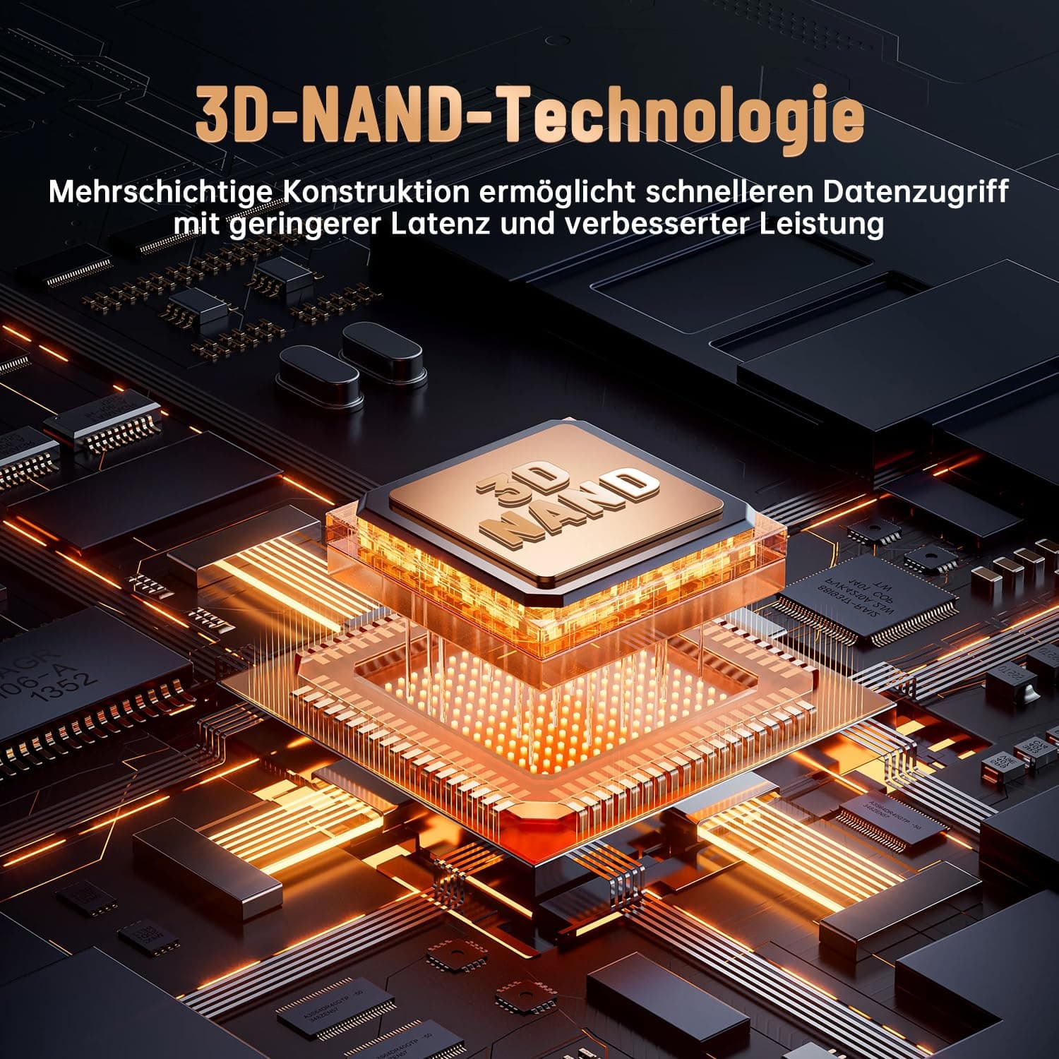 512GB NVMe M.2 2230 SSD Bis zu 5200MB/s Lesen & 4000MB/s Schreiben PCIe Gen4x4 Interne Festplatte 3D NAND Kompaktes Hochgesch windigkeits Speicher für Laptops, Mini-PCs Bild 6