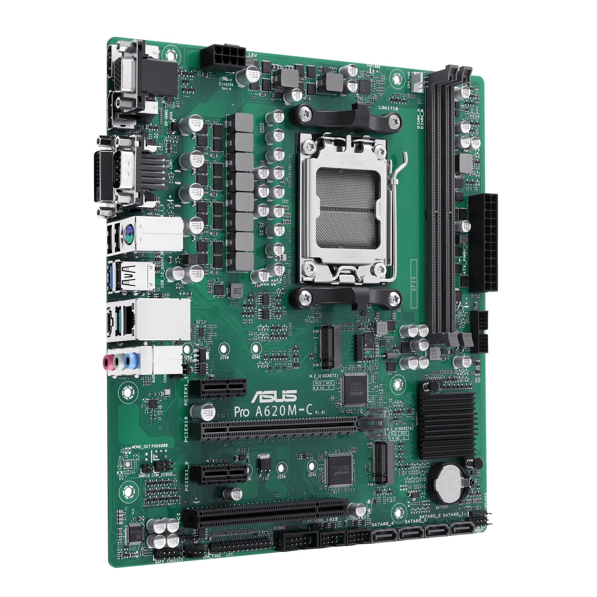 ASUS PRO A620M-C-CSM Mainboard Sockel AMD AM5 (Ryzen AM5, mATX, DDR5, M.2 PCIe 4.0, 1Gb Ethernet, USB 3.2 Gen 2 Type-C, Front USB 3.2 Gen 1 Header) Bild 5