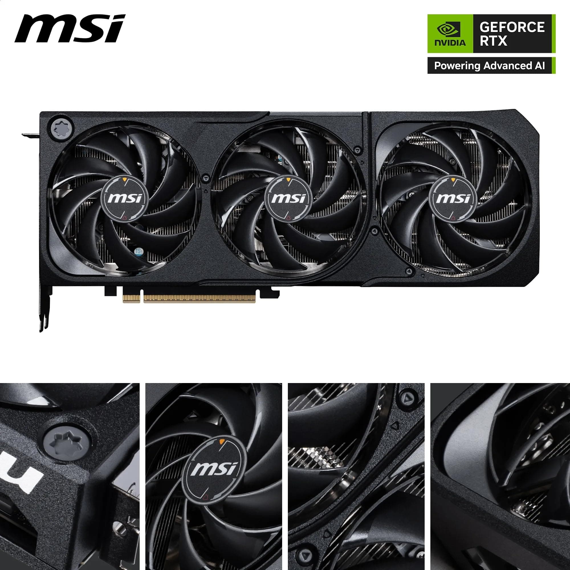 MSI GeForce RTX 5070 Ti 16G Shadow 3X OC — 16GB GDDR7 (28Gbps/256-bit), PCIe 5, Boost: 2482 MHz, HDMI 2.1b, DisplayPort 2.1b Bild 4