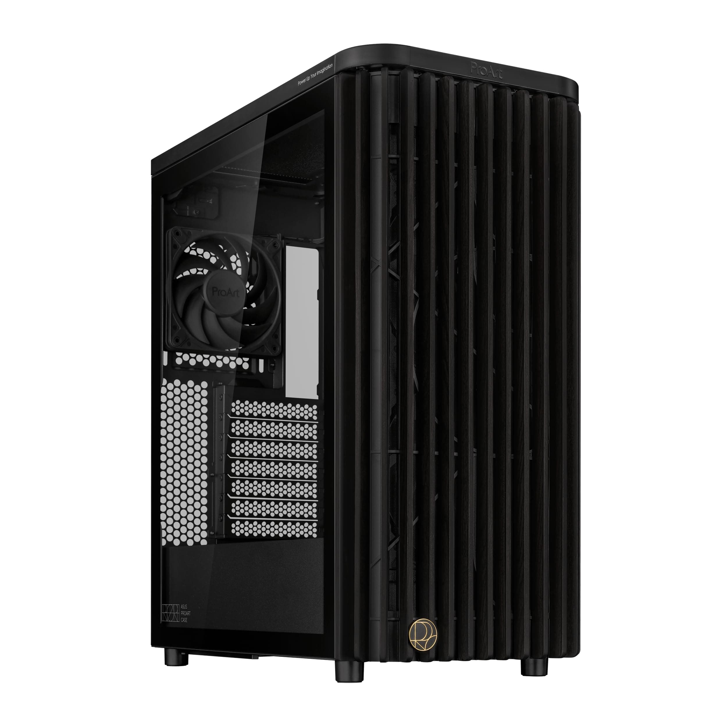 ASUS ProArt PA401 Wood Edition ATX-PC-Gehäuse TG Panel (Seitenteil aus gehärtetem Glas, 240-mm-Radiatorhalterung, 160x32-mm-Lüfter, abnehmbare Netzteilhalterung, rückseitige Kabelklemmen) Bild 2
