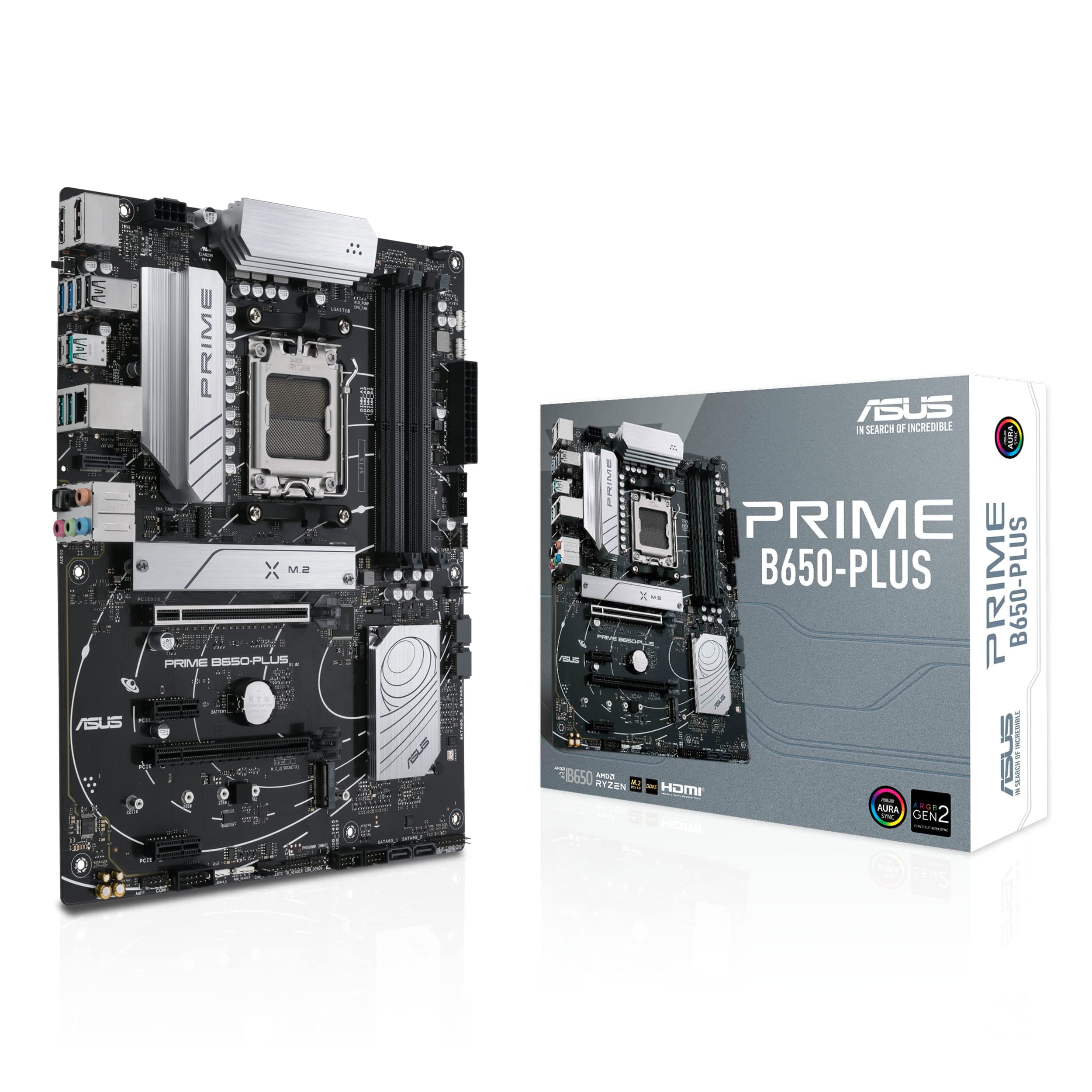 ASUS Prime B650-PLUS Gaming Mainboard Sockel AMD AM5 (Ryzen 7000, ATX, DDR5 Speicher, PCIe 5.0 M.2, 2.5G Ethernet, BIOS Flashback, USB 3.2 Gen 2 Typ-C, Aura Sync) Bild 2