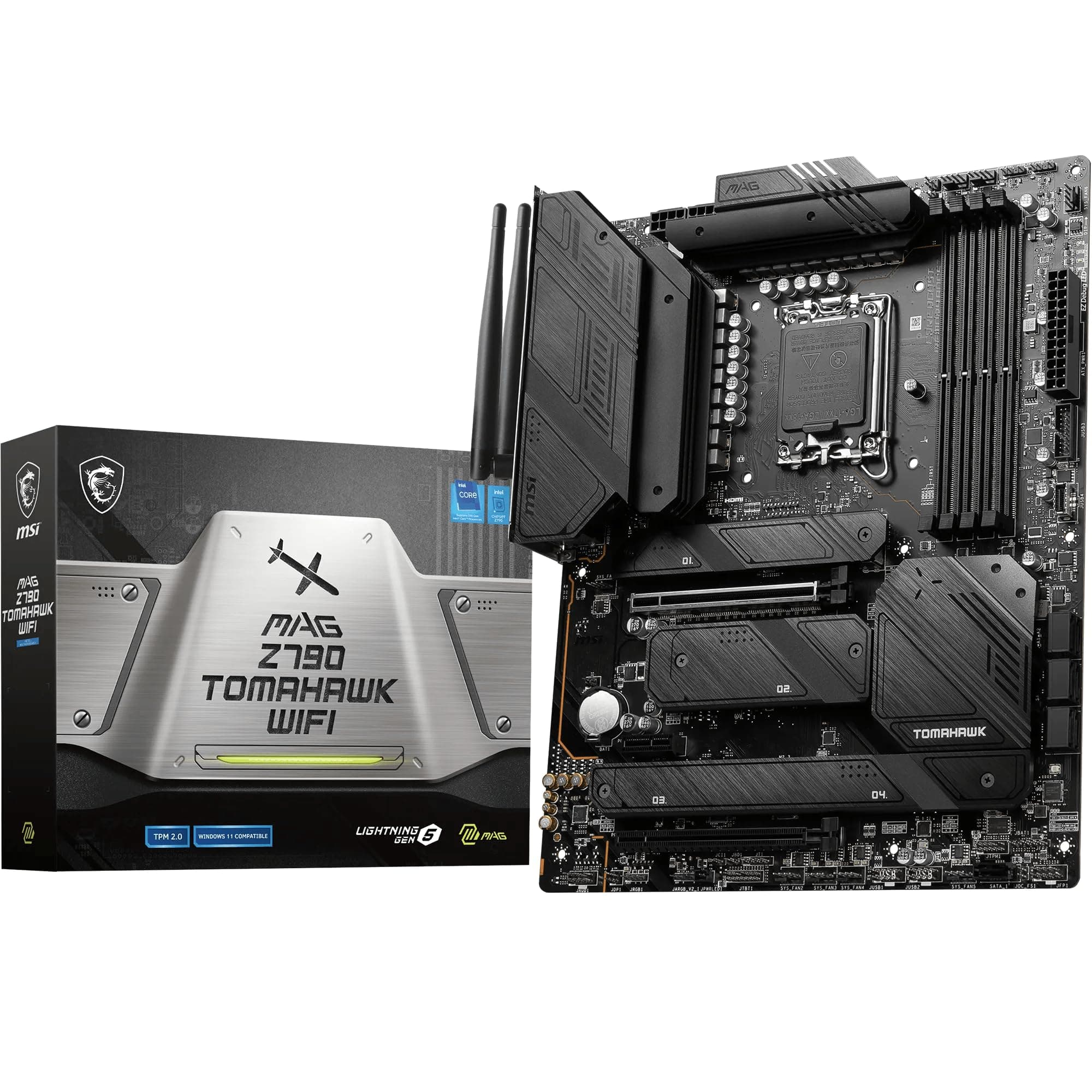 MSI MAG Z790 Tomahawk WiFi Mainboard, ATX - Unterstützt Intel Prozessoren der 12., 13. & 14. Gen, LGA 1700-90A SPS VRM,DDR5 Memory Boost 7200+MHz/OC, PCIe 5.0 & 4.0 x16,4 x M.2 Gen4,Wi-Fi 6E Bild 2
