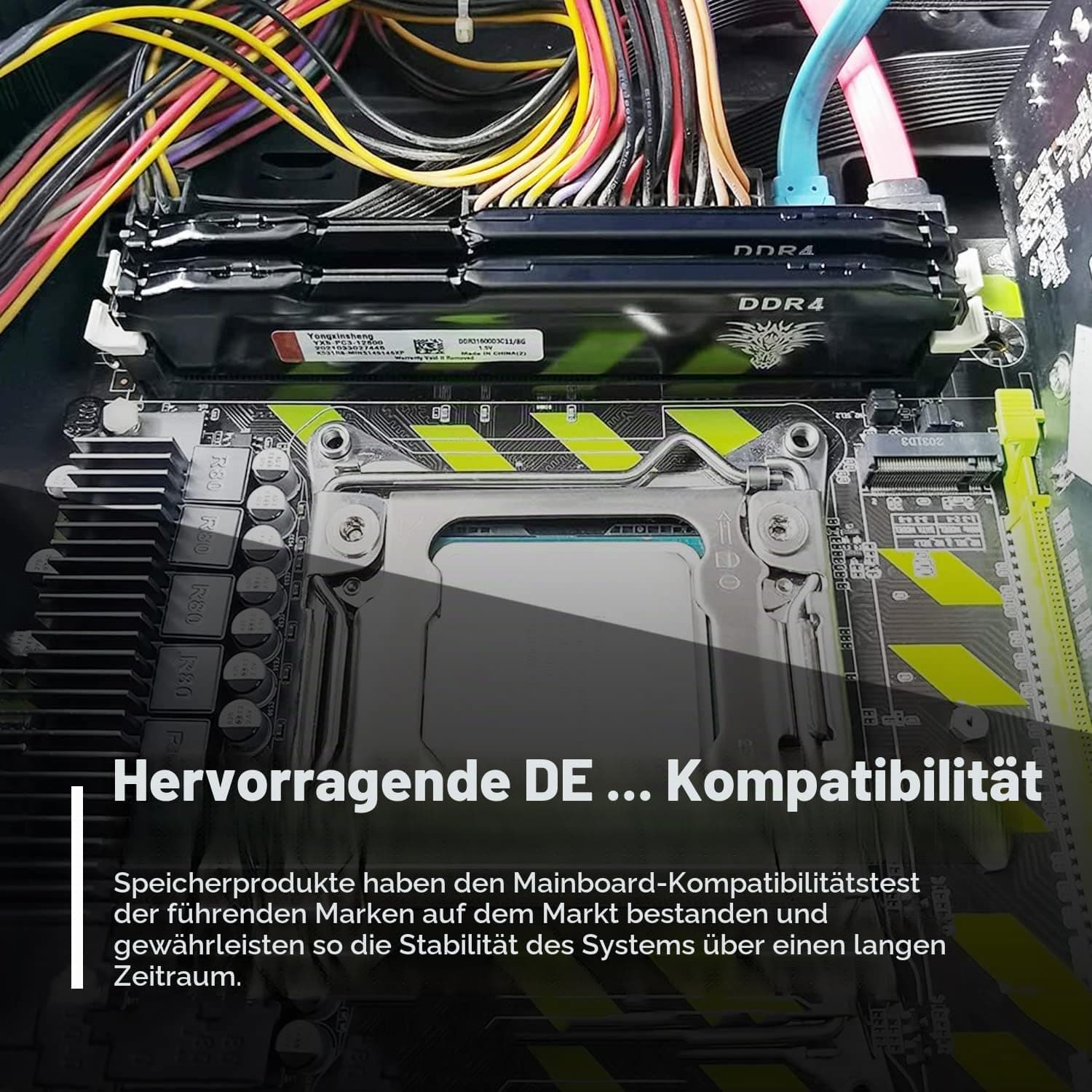 Yongxinsheng DDR4 2666MHz 16GB Desktop RAM PC4-21300 UDIMM Non-ECC Unbuffered 1.2V 288-Pin CL19 PC Computer Memory Upgrade Module Arbeitsspeicher 16GB 2666 MHz Schwarz Bild 8